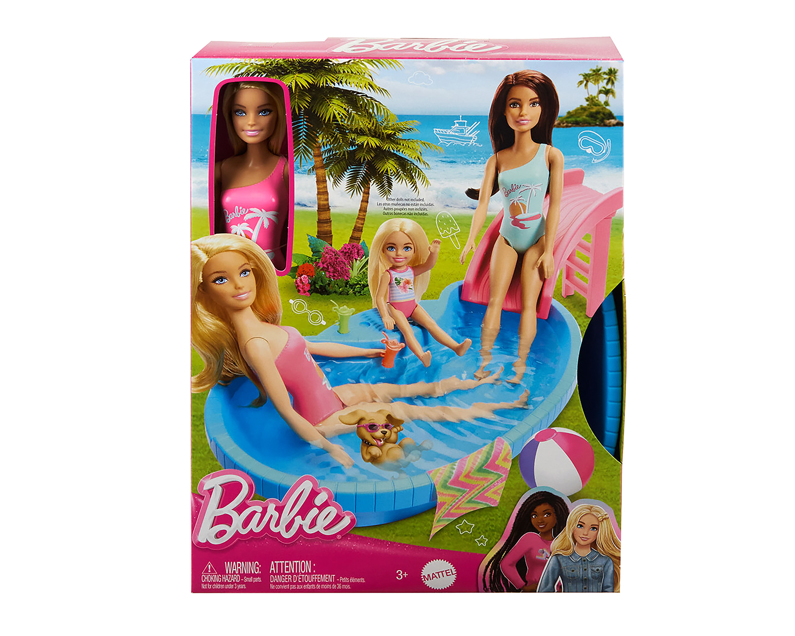 Foto 7 pulgar | Foto 6 | Muñeca Barbie Mattel con Piscina y Tobogán
