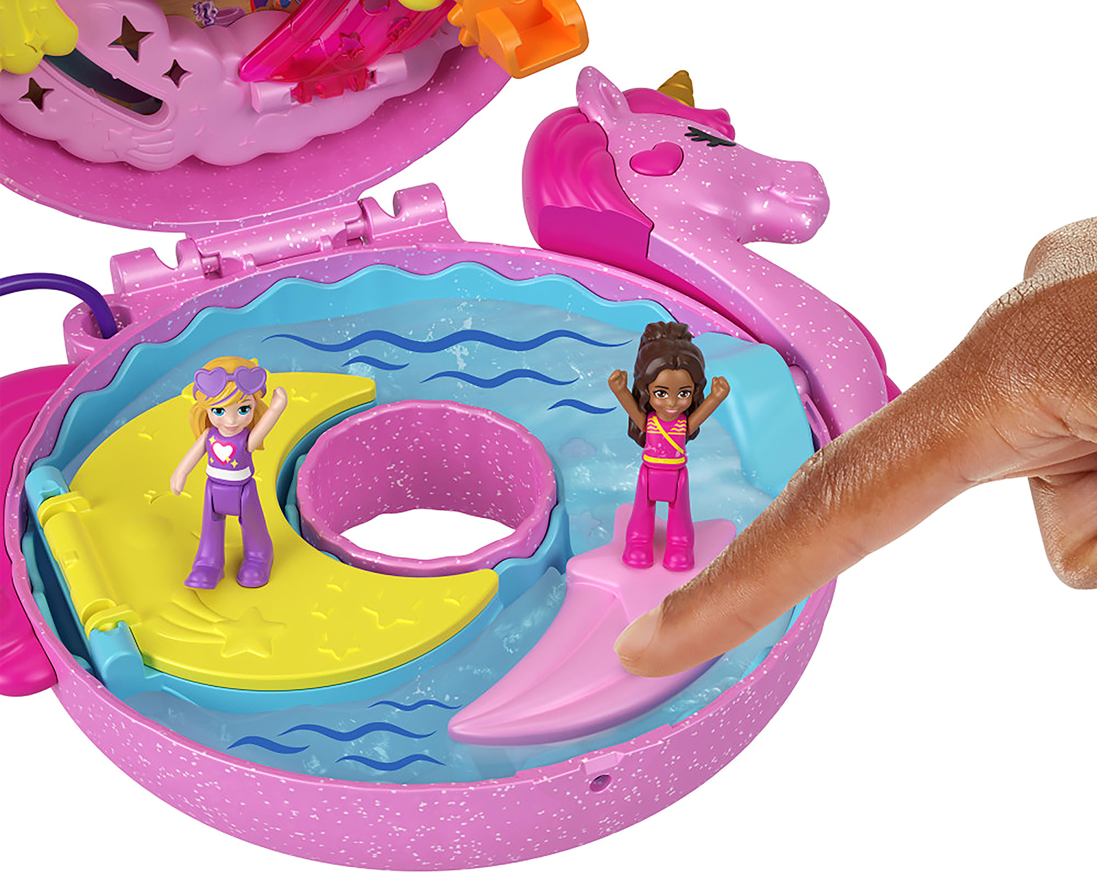 Foto 4 pulgar | Foto 3 | Flotador de Unicornio Mattel Polly Pocket Sparkle Cove Adventure