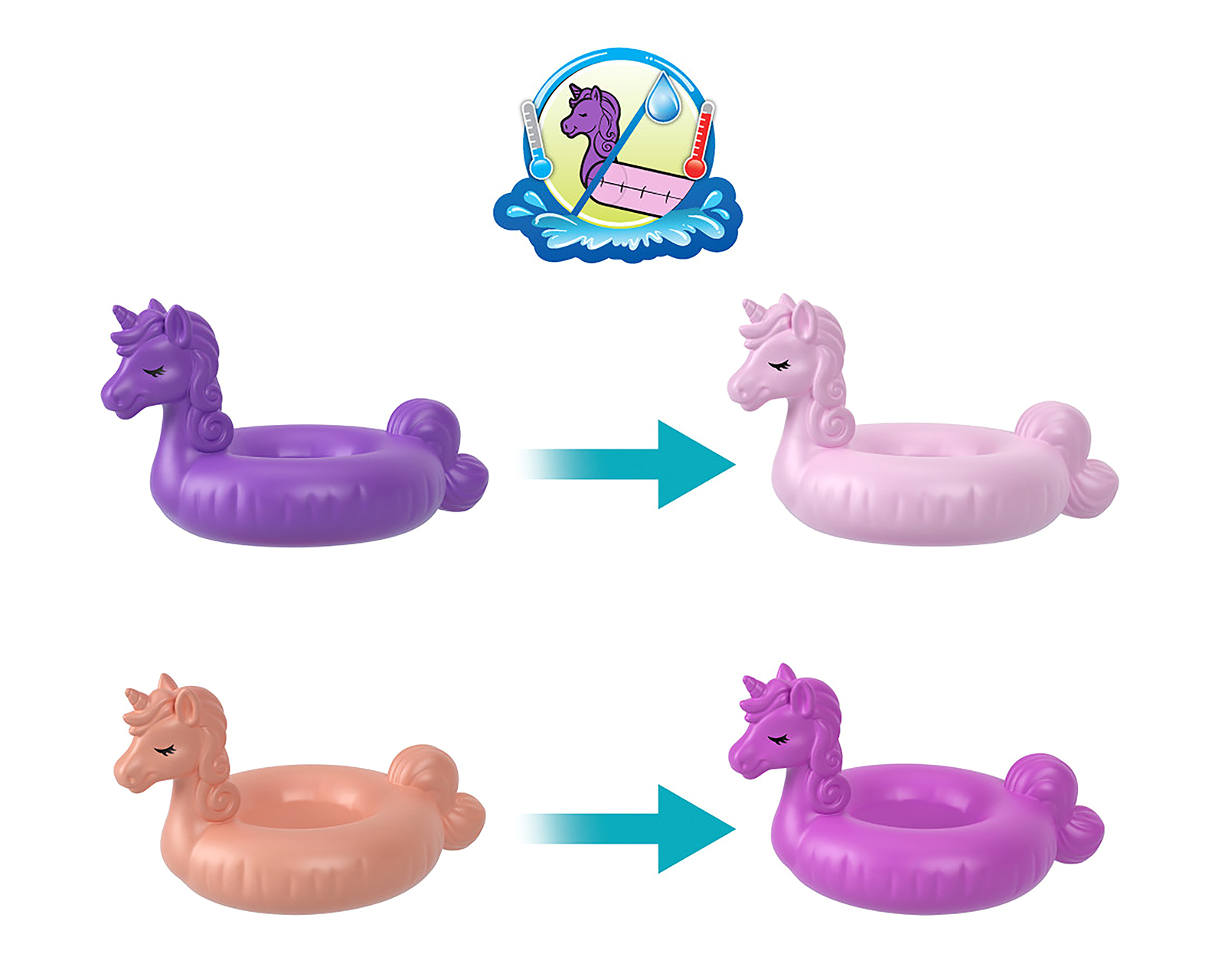 Foto 5 pulgar | Foto 4 | Flotador de Unicornio Mattel Polly Pocket Sparkle Cove Adventure