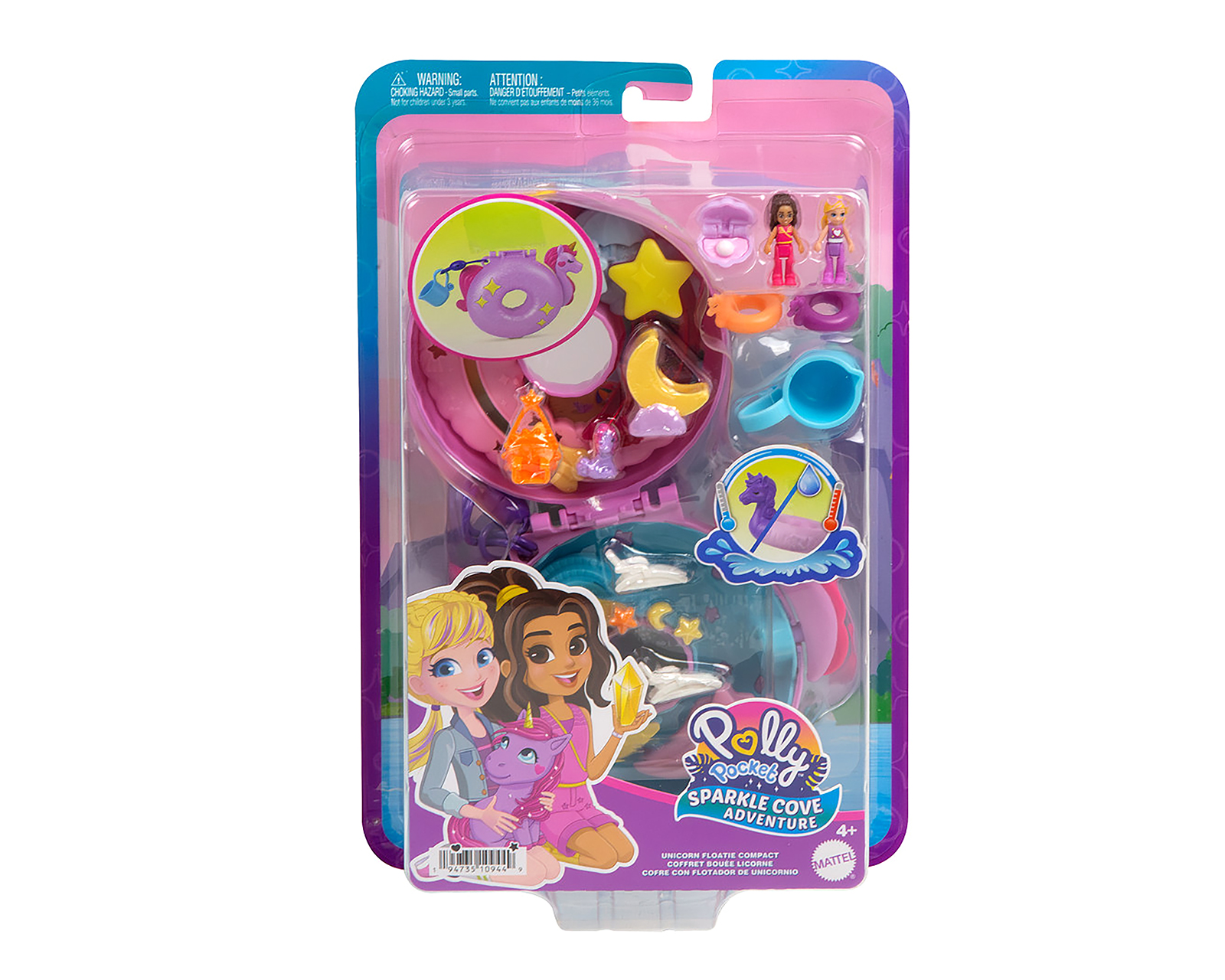 Foto 7 pulgar | Foto 6 | Flotador de Unicornio Mattel Polly Pocket Sparkle Cove Adventure