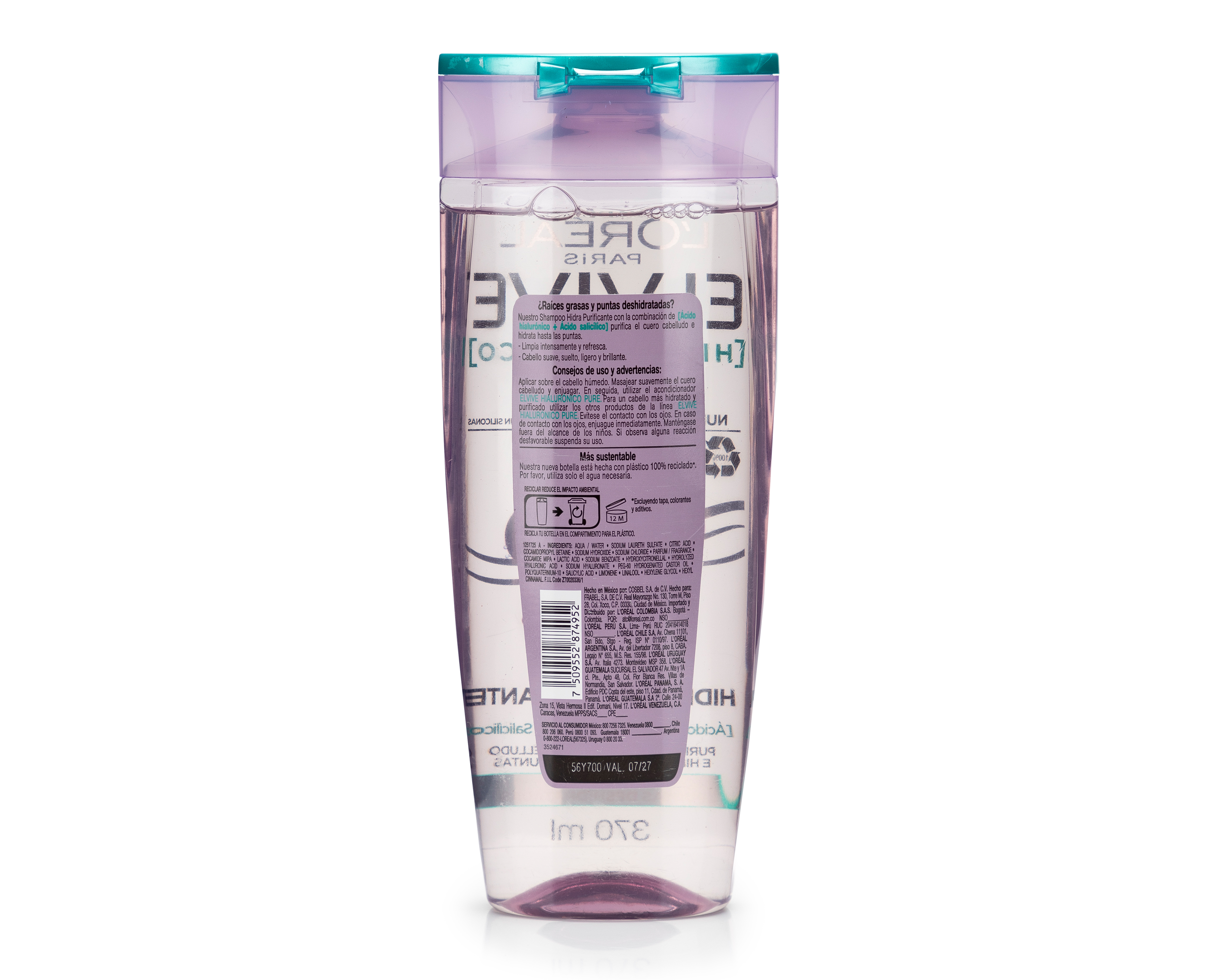 Foto 3 pulgar | Foto 2 | Shampoo L'Oréal Elvive Hidra Purificante 370 ml