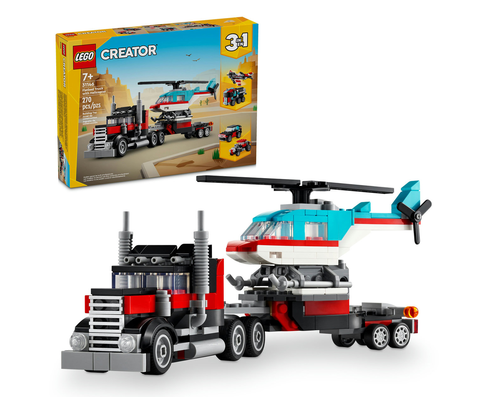 LEGO Creator: Camión Plataforma con Helicóptero