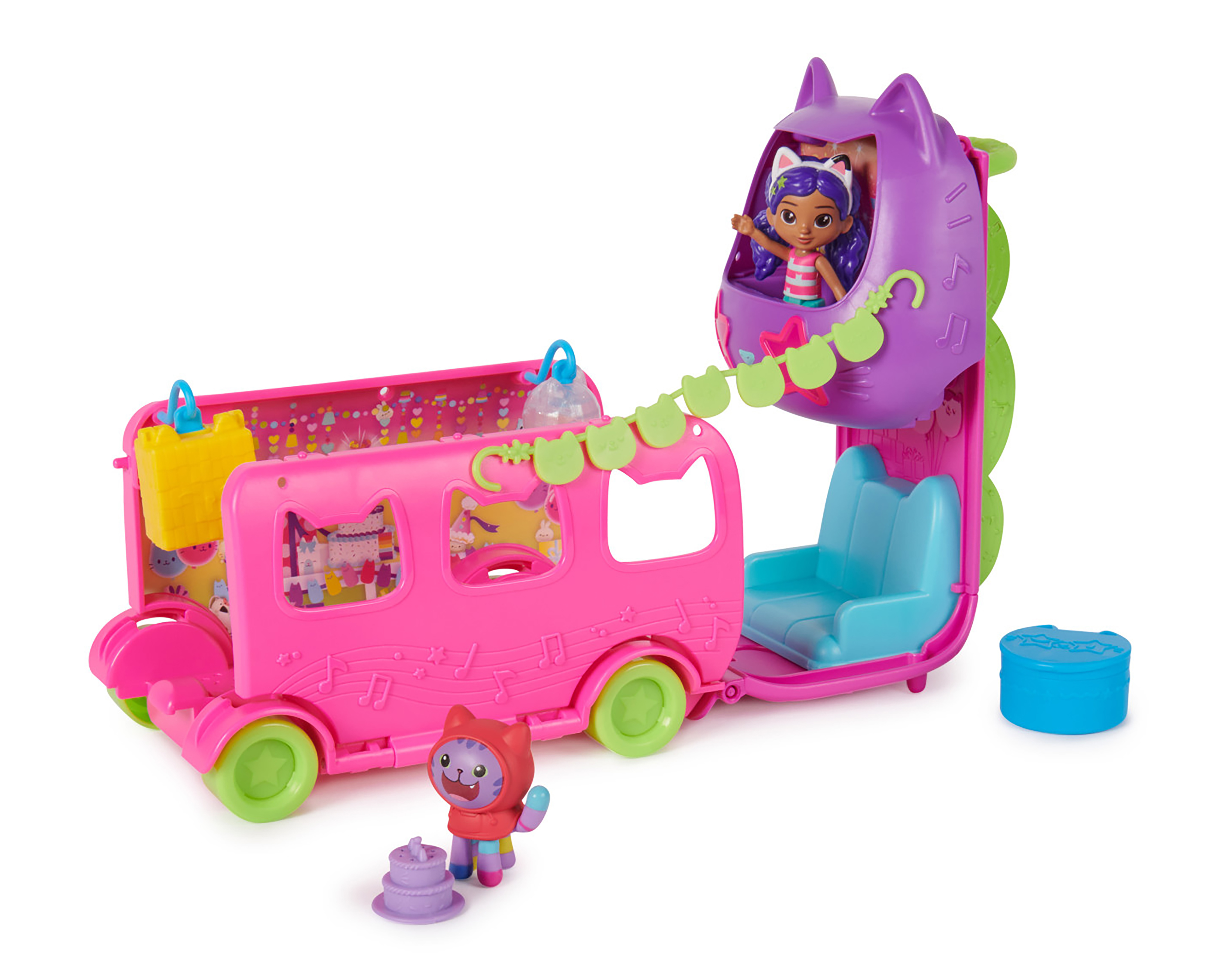Foto 1 | Foto 1 | Autobús de Fiesta Gatuna Gabby's Dollhouse Spin Master 10 Piezas