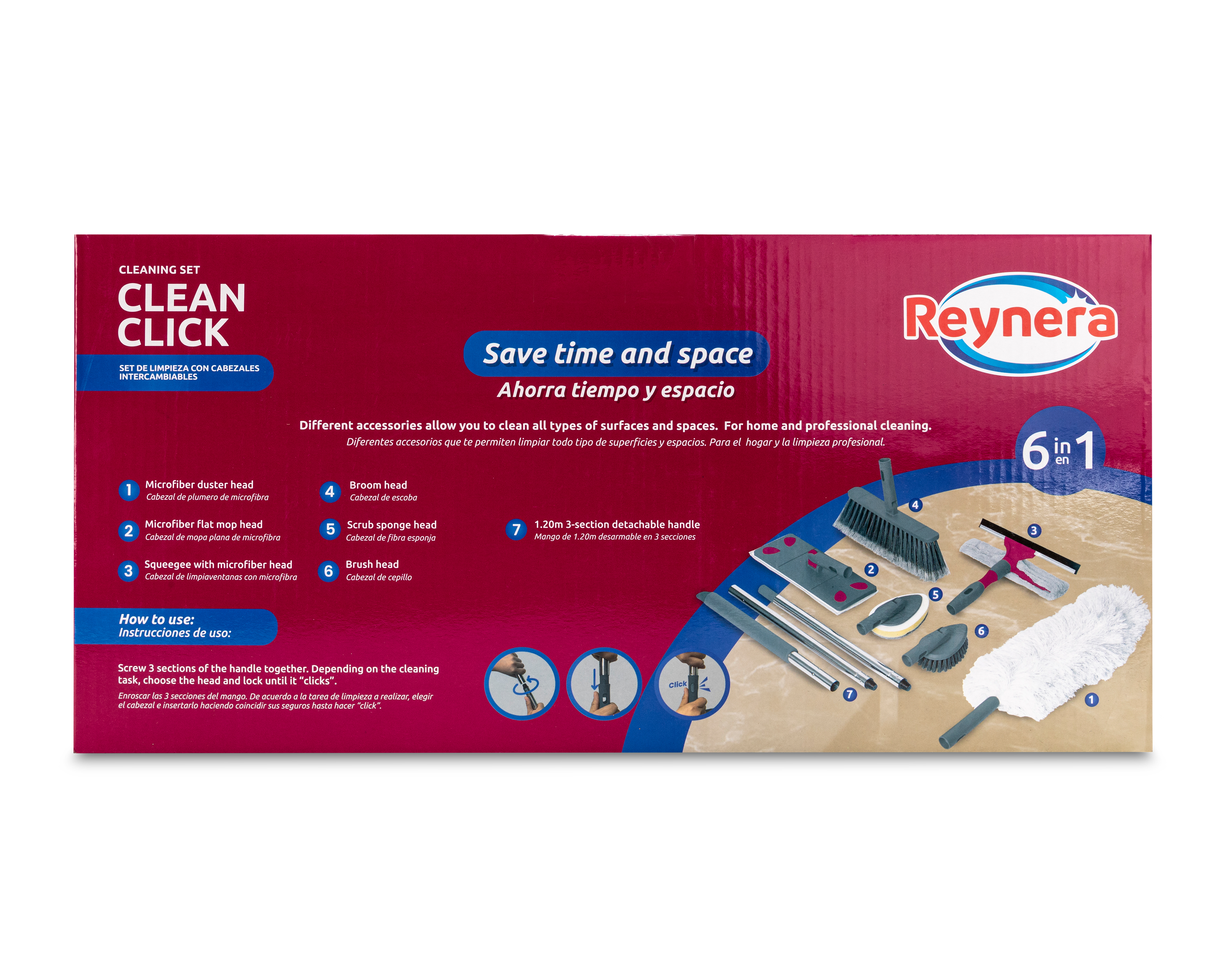 Foto 3 pulgar | Foto 2 | Kit de Limpieza Reynera Clean Click 6 en 1