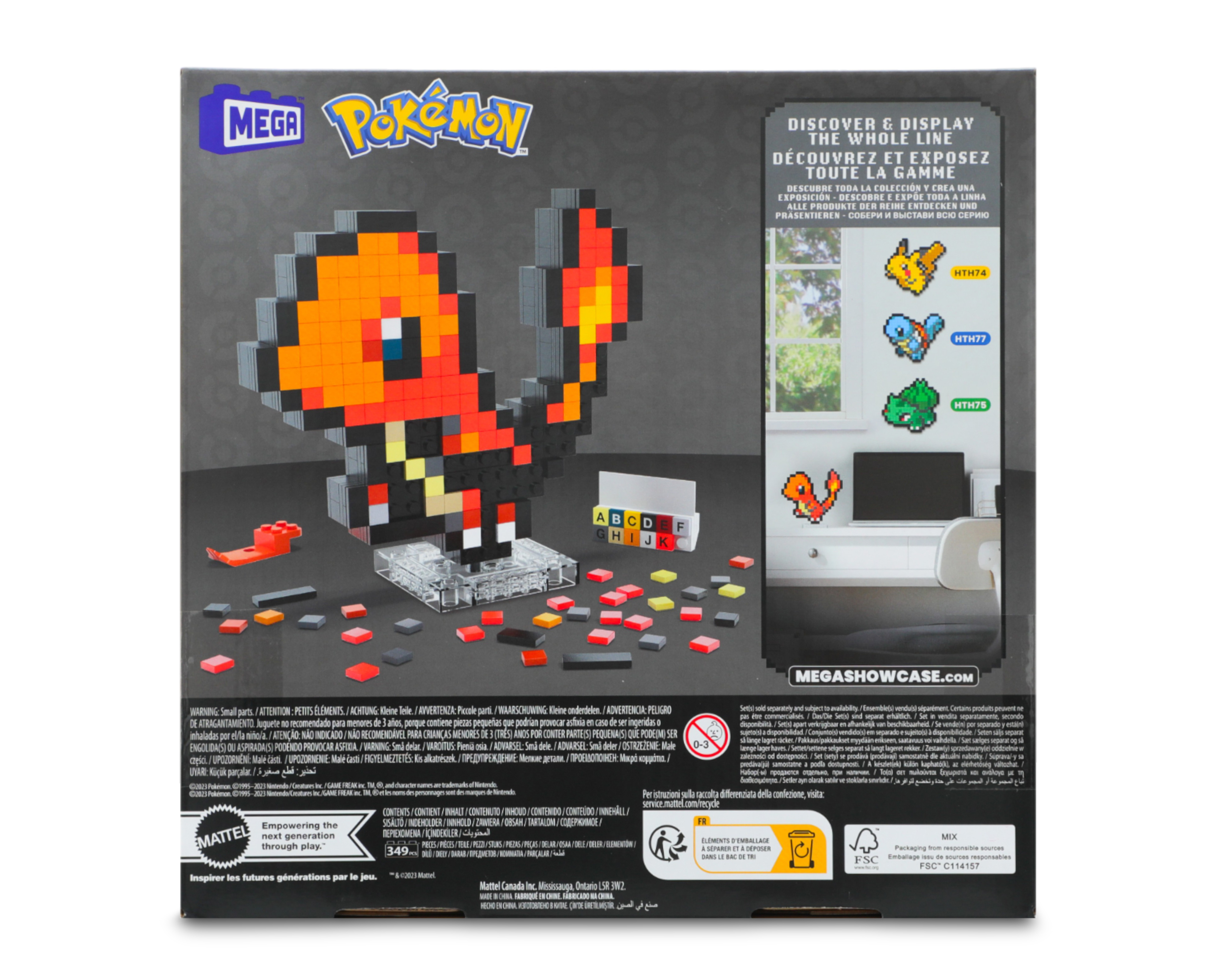 Foto 4 pulgar | Foto 3 | Bloques de Construcción Mega Pokémon Charmander Píxel 349 Piezas