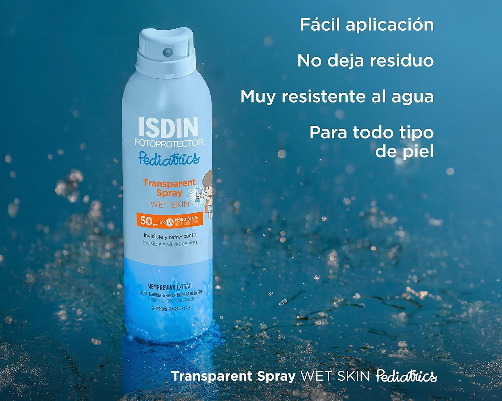 Foto 3 | Foto 3 | Protector Solar Pediatrics SPF 50 Isdin Transparent Spray Wet Skin 250 ml