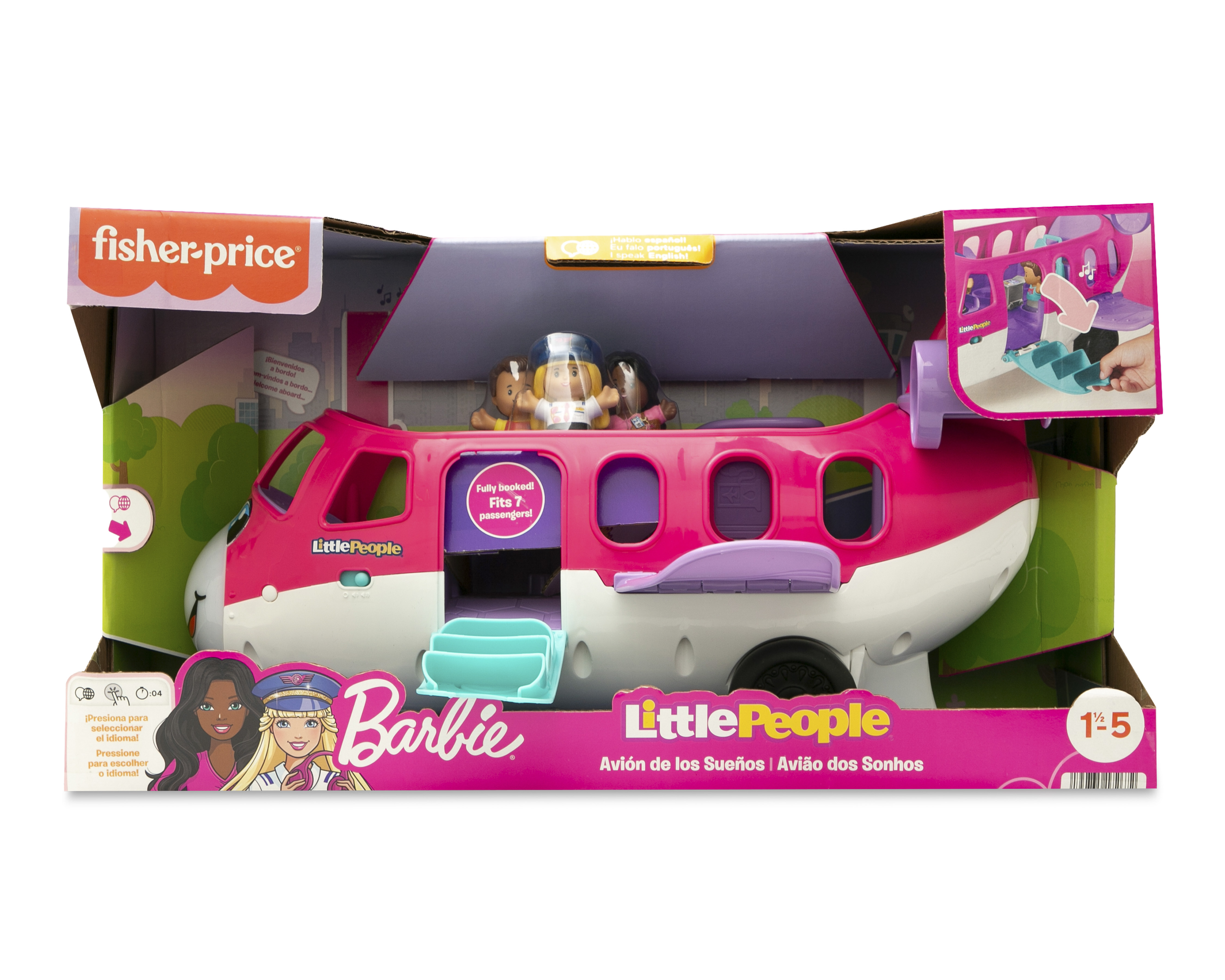 Foto 6 pulgar | Foto 5 | Avión de Barbie Fisher-Price Little People Avión de los Sueños