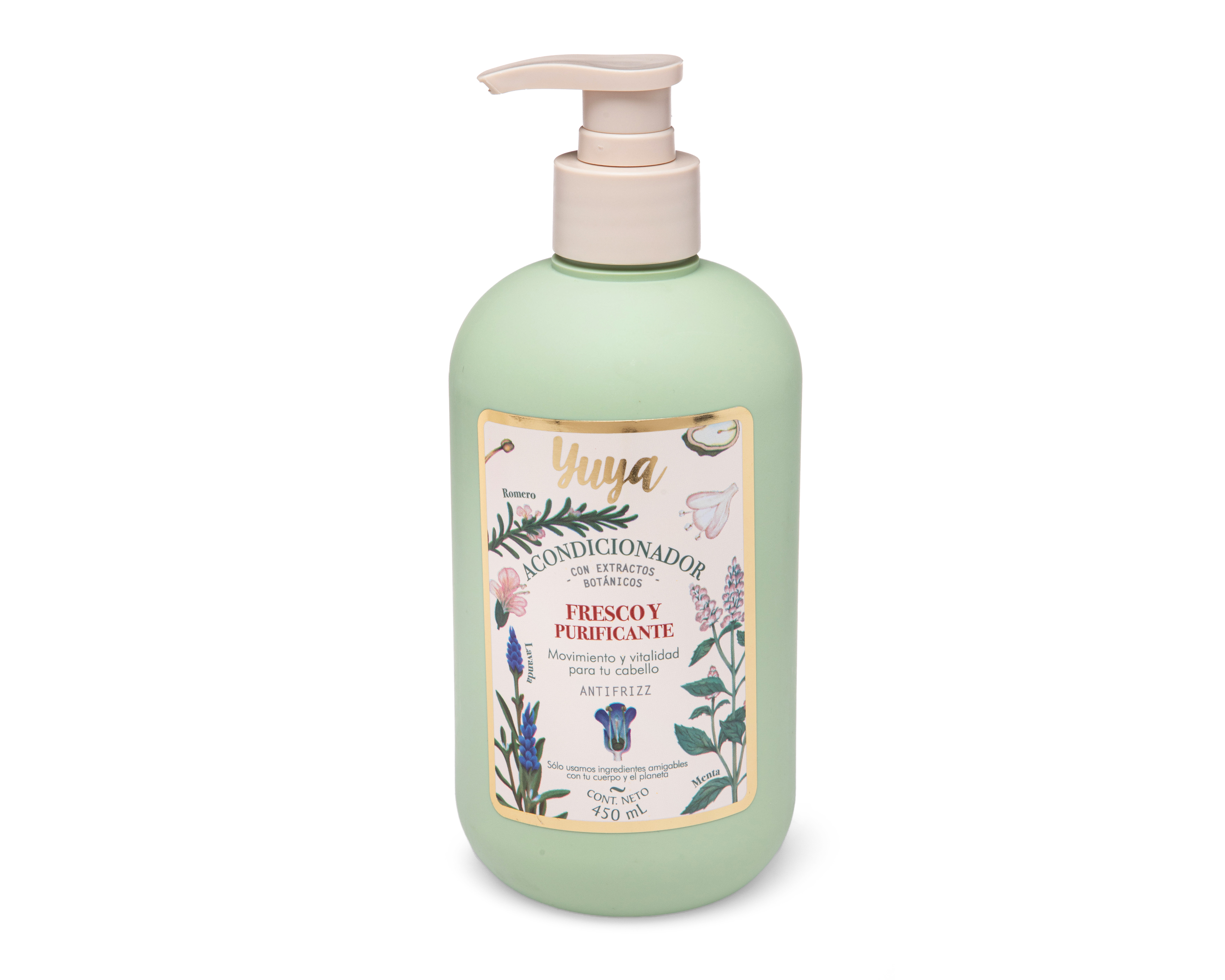 Foto 2 pulgar | Foto 1 | Acondicionador Yuya Fresco y Purificante Antifrizz 450 ml