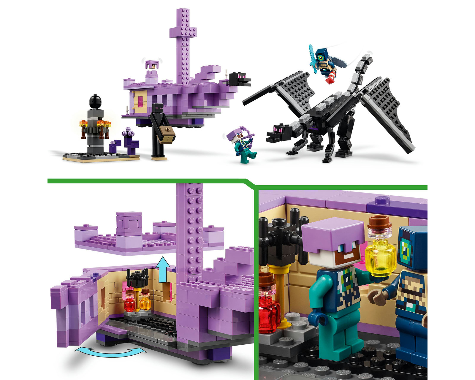 Foto 8 pulgar | Foto 7 | LEGO Minecraft: El Dragón Ender y el Barco del End