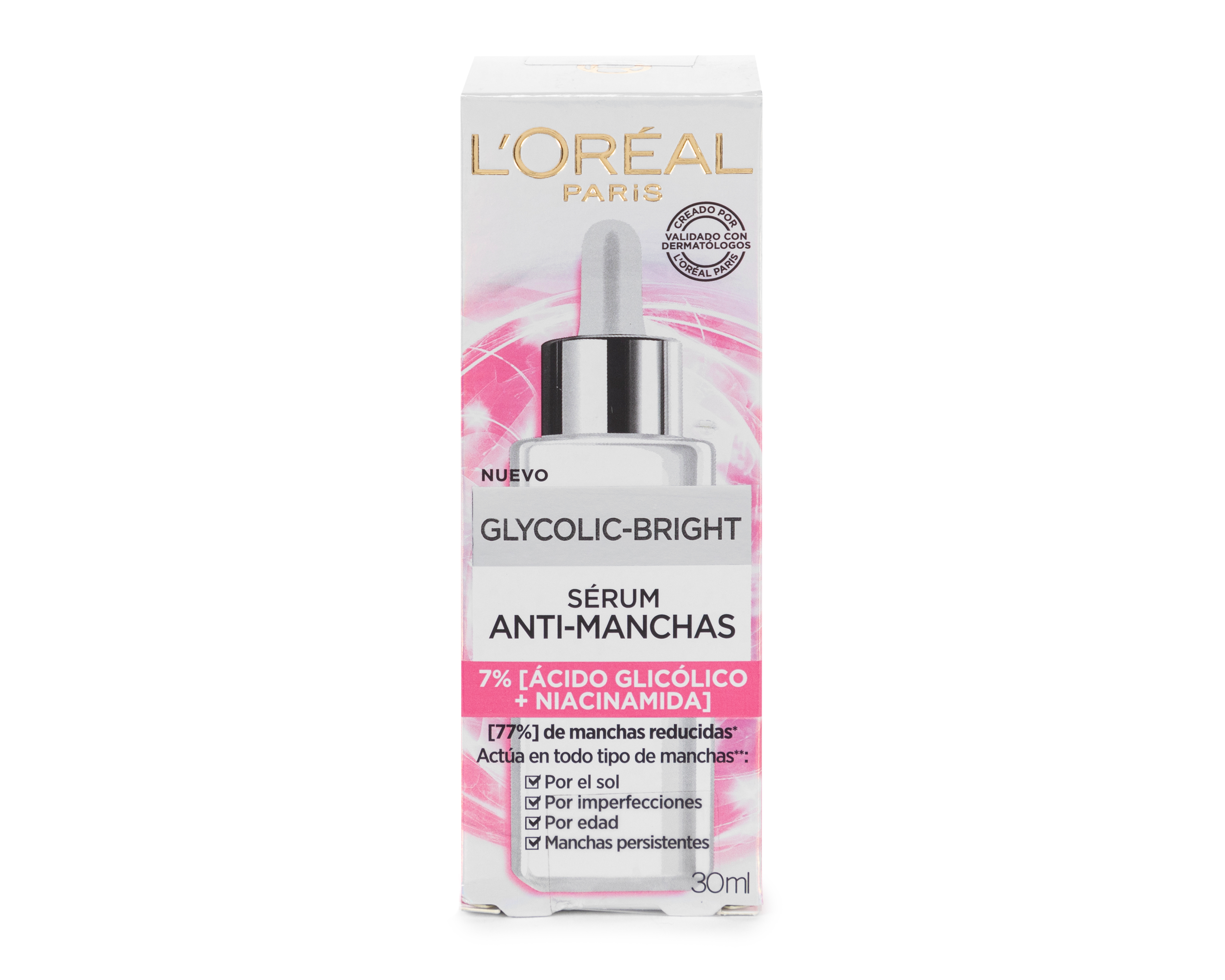 Foto 2 pulgar | Foto 1 | Sérum Anti Manchas L’Oréal Paris&nbsp;Glycolic Bright 30 ml