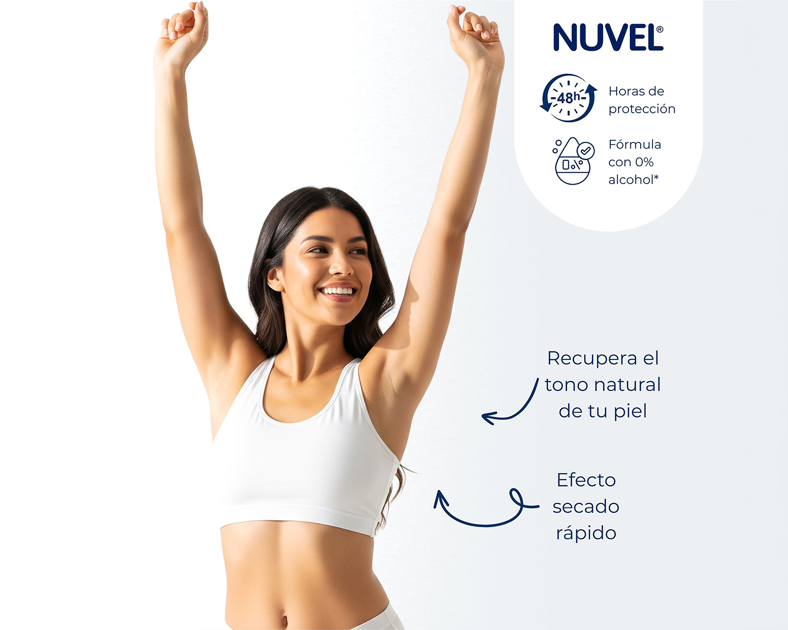 Foto 4 pulgar | Foto 3 | Desodorante Nuvel Aclarado Ideal 48 Horas 150 ml