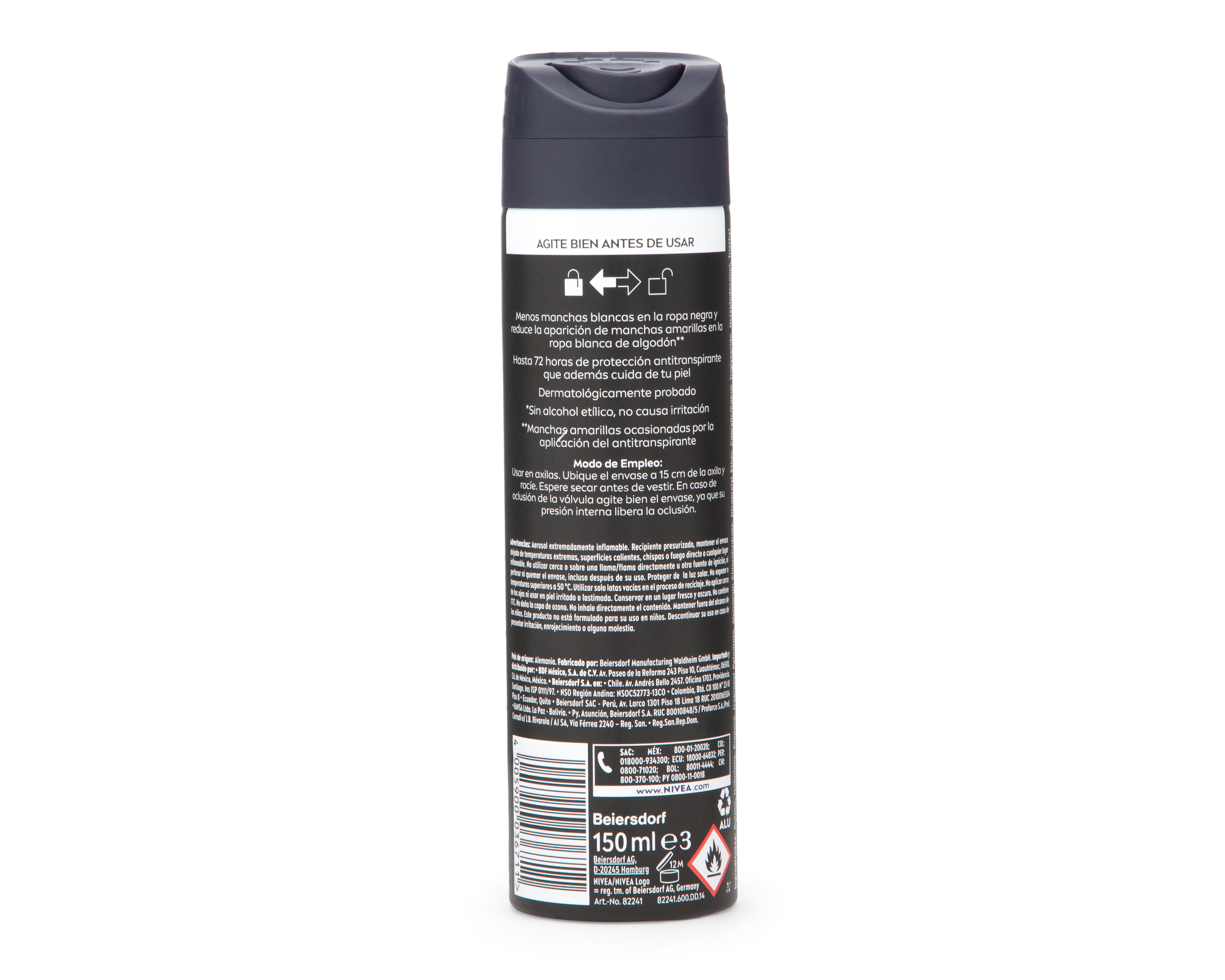 Foto 2 | Foto 2 | Desodorante en Aerosol Nivea Men Black & White Invisible 150 ml