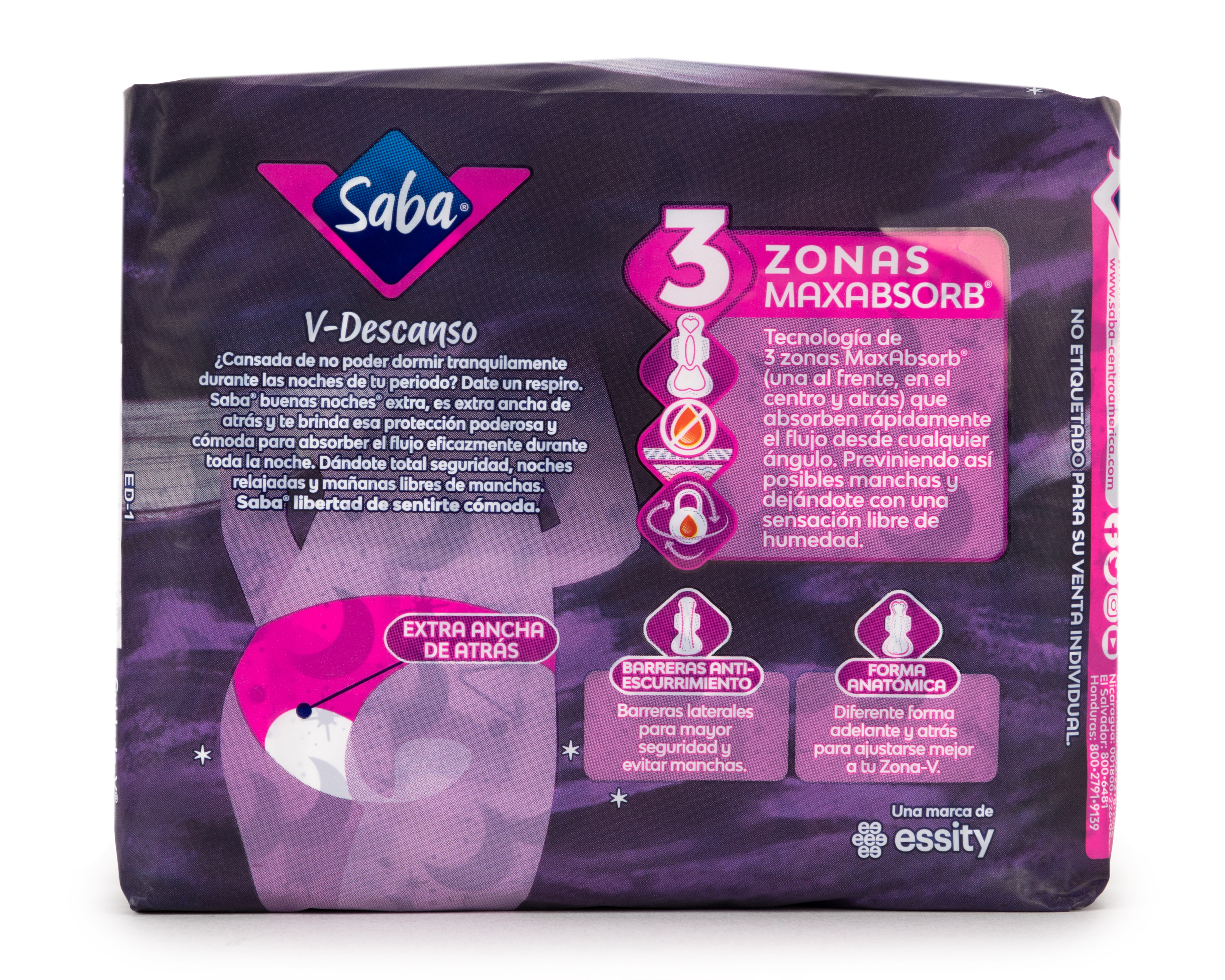 Foto 3 pulgar | Foto 2 | Toallas Femeninas Saba Buenas Noches 8 Piezas