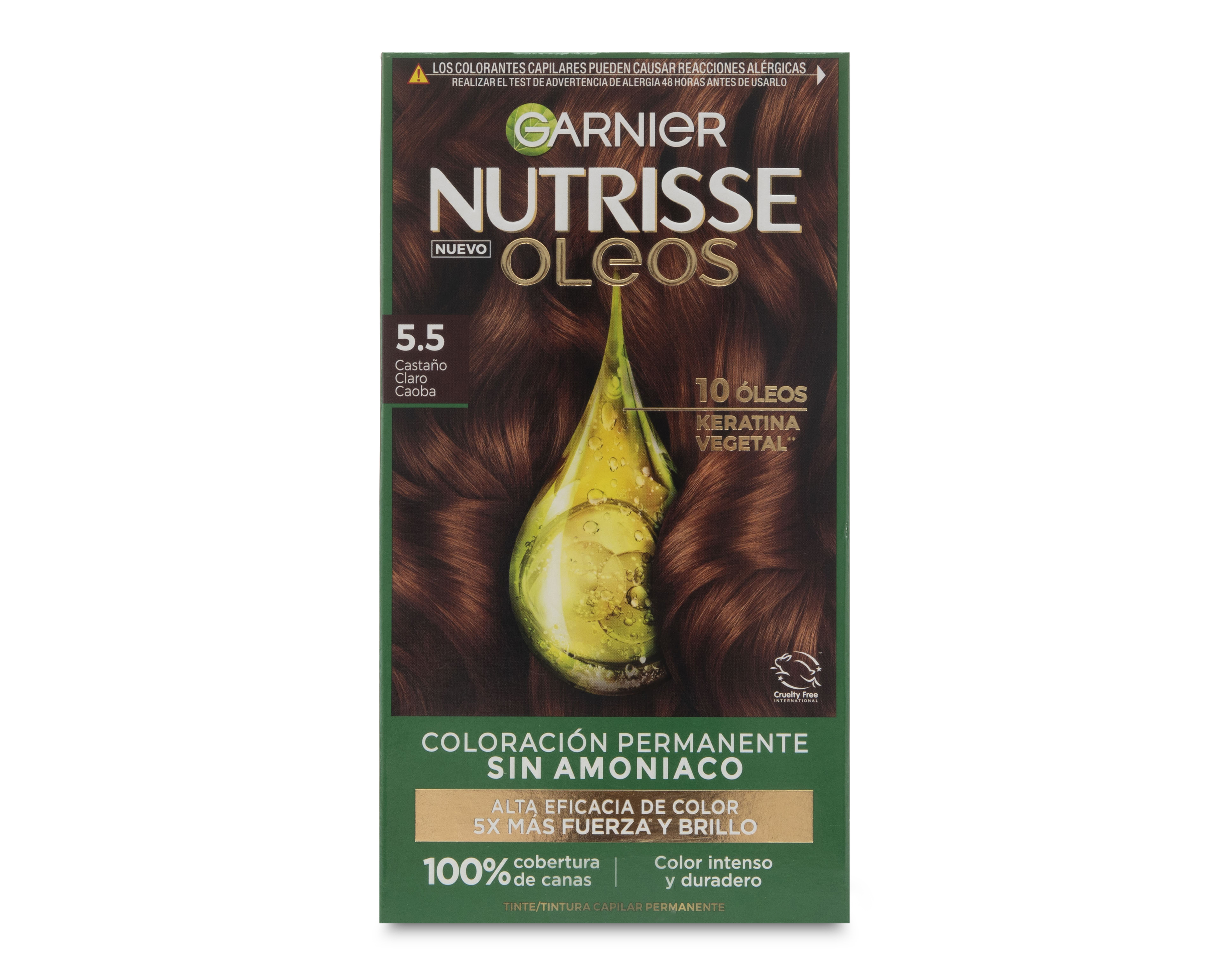 Tinte para Cabello Garnier Nutrisse 5.5 Castaño Claro Caoba