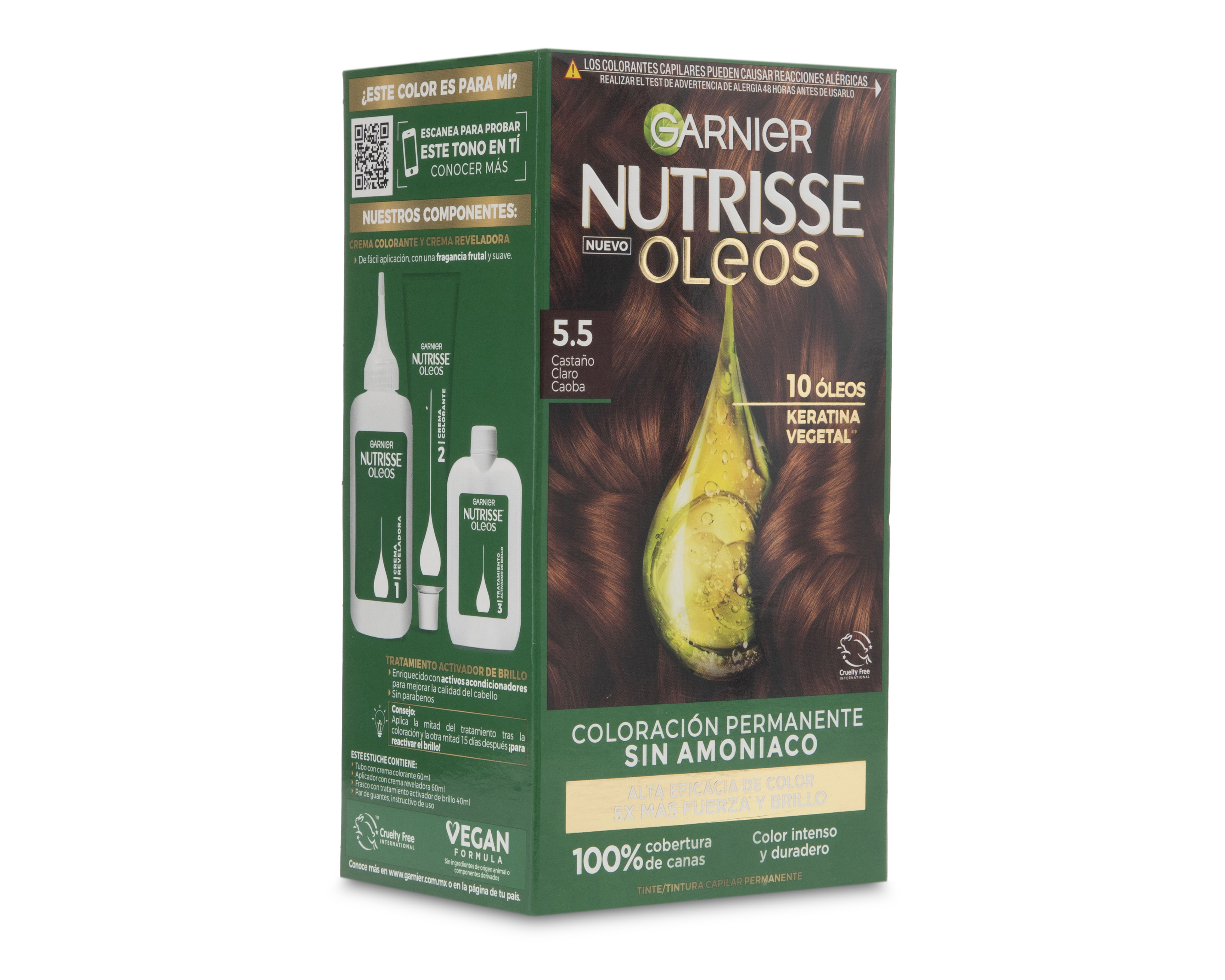 Foto 3 | Foto 3 | Tinte para Cabello Garnier Nutrisse 5.5 Castaño Claro Caoba