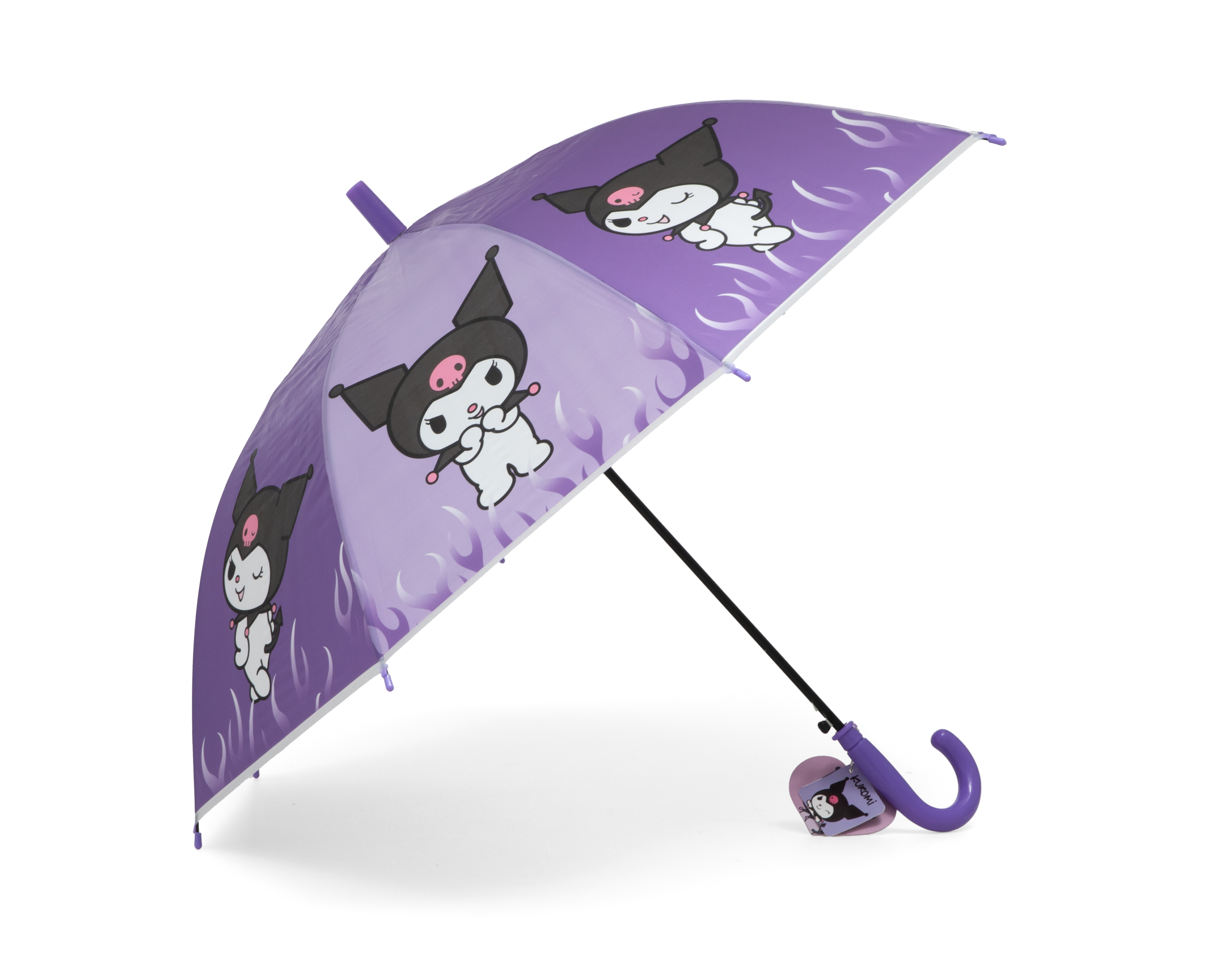 Paraguas Infantil Kuromi Morado con Colgante