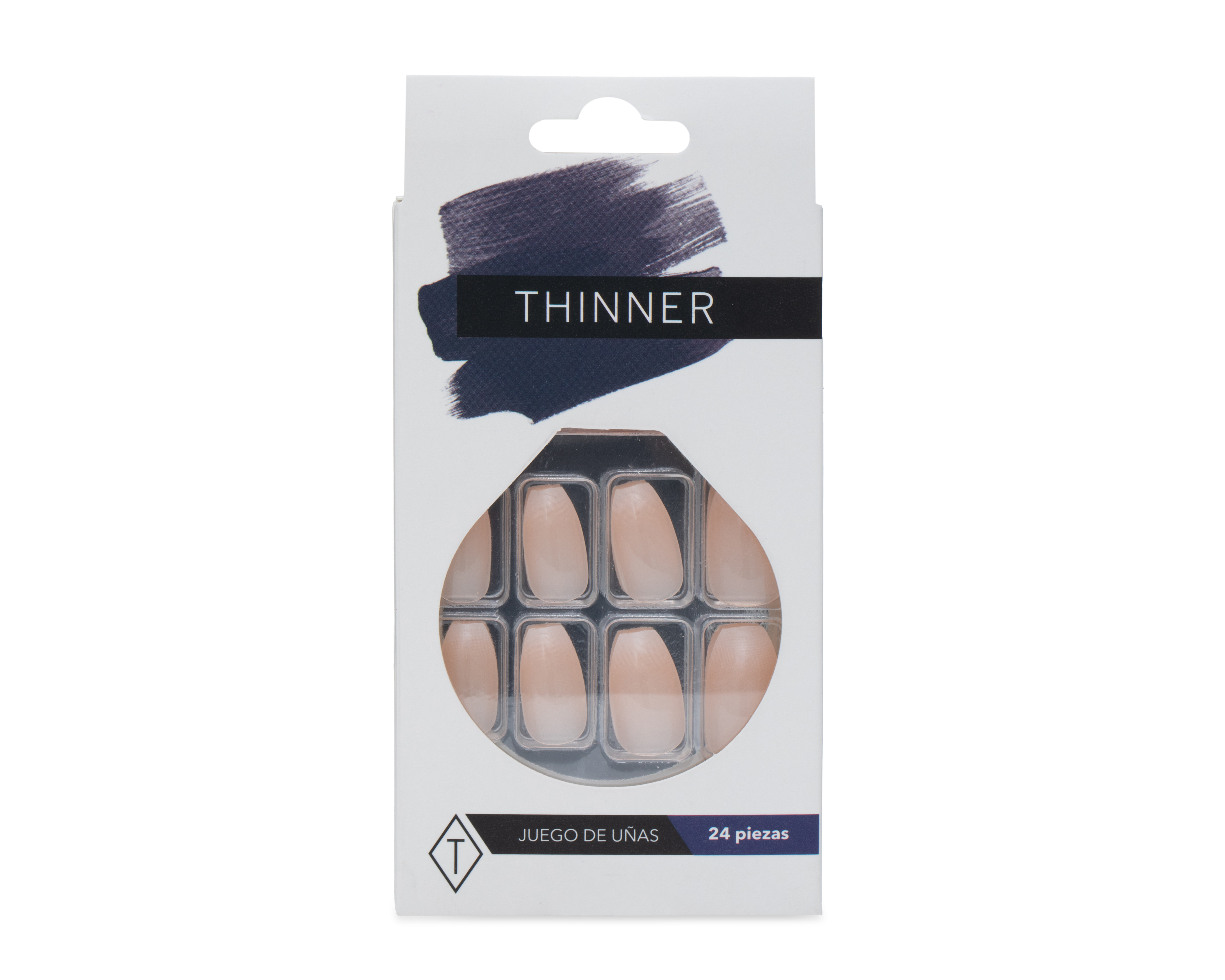 Uñas Postizas Thinner Beige 24 Piezas