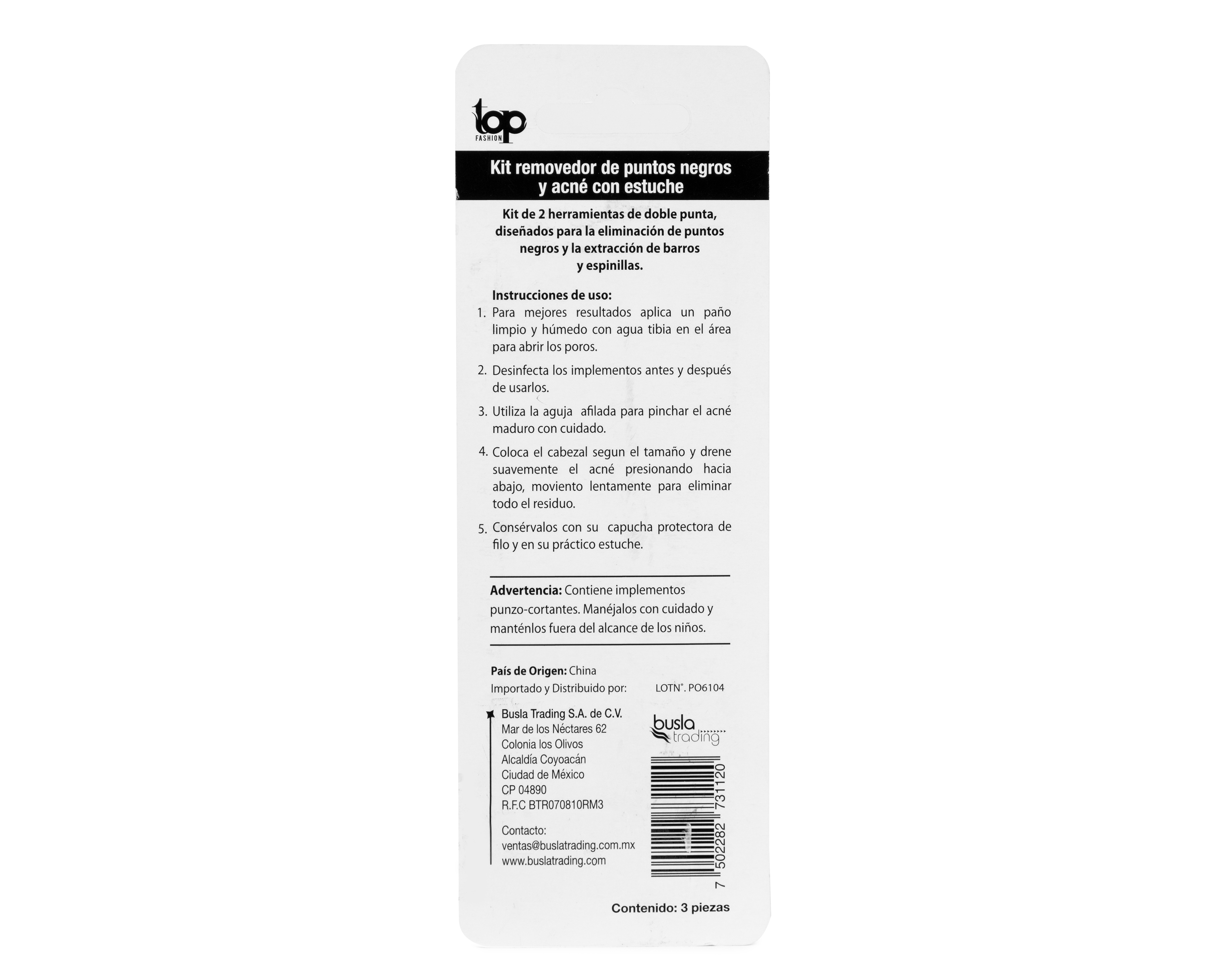 Foto 2 | Foto 2 | Kit Removedor de Puntos Negros Top Fashion 3 Piezas