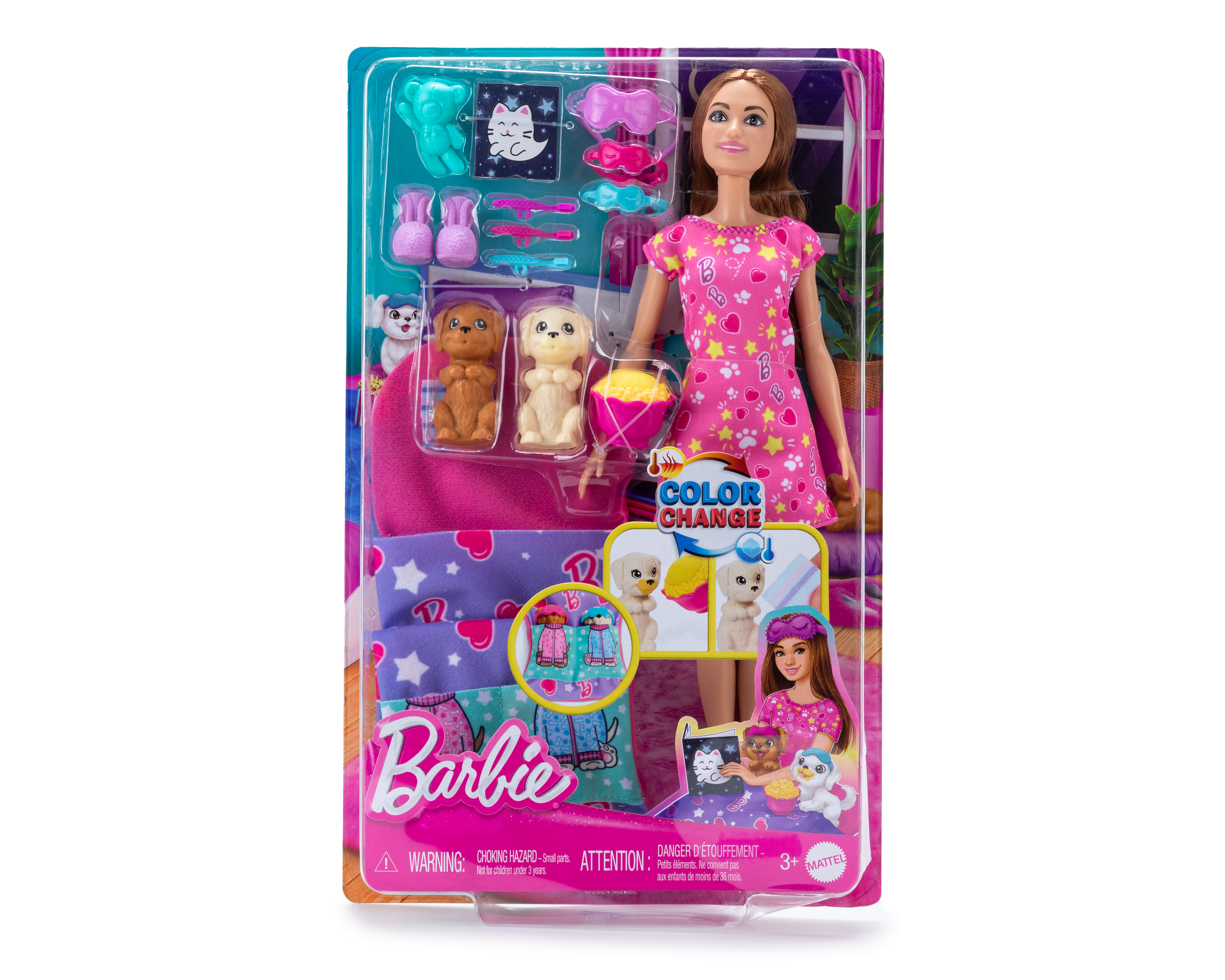 Muñeca Barbie Fiesta de Pijamas con Perritos