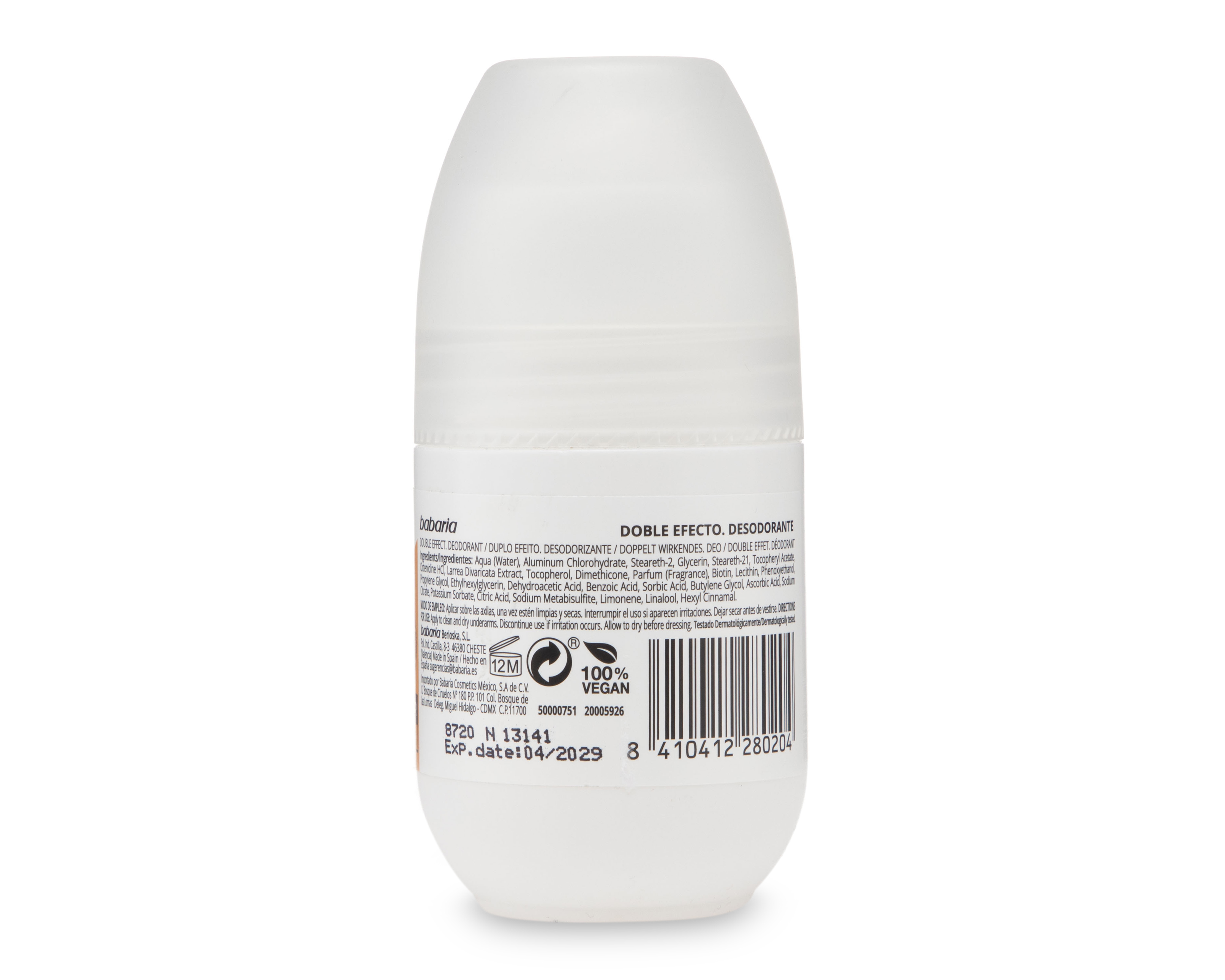 Foto 2 | Foto 2 | Desodorante Roll-On Babaria Doble Efecto con Vitamina E 50 ml