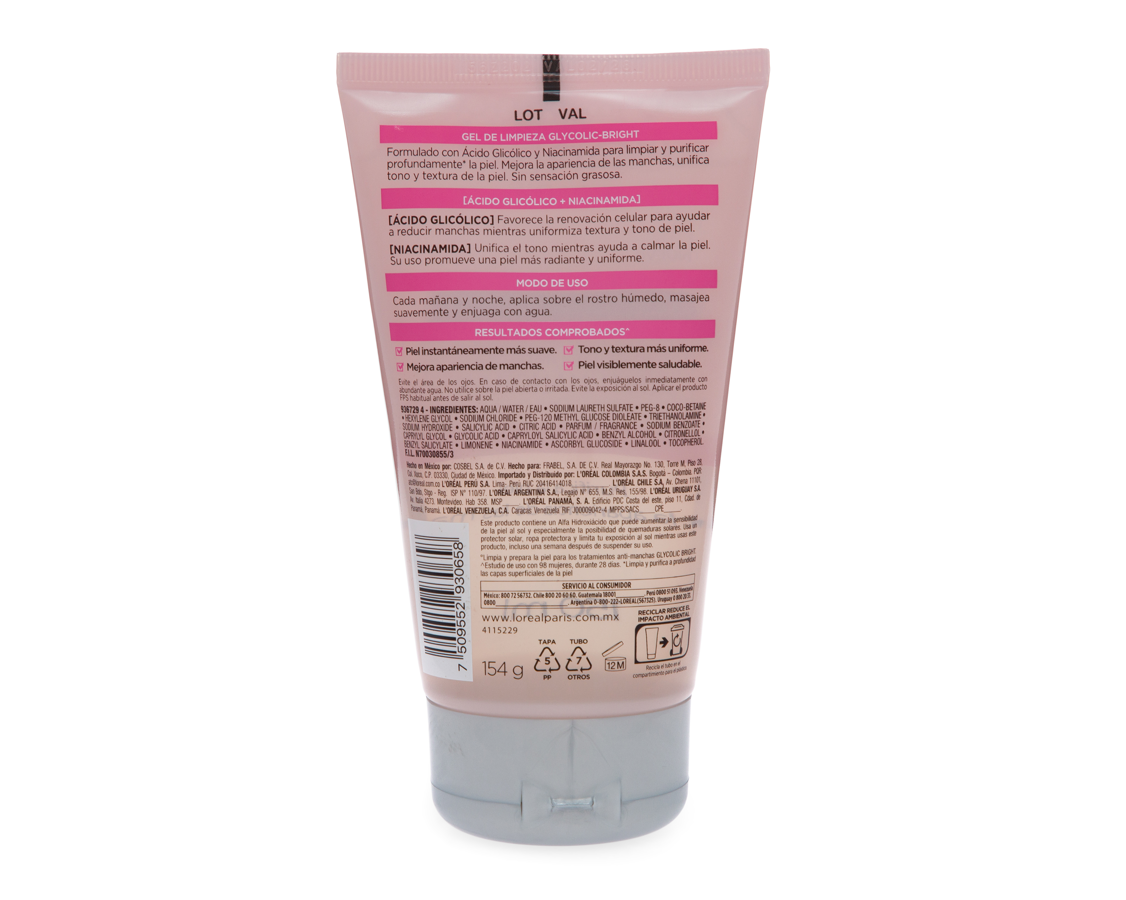 Foto 3 pulgar | Foto 2 | Gel de Limpieza Anti-Manchas L'Oréal Glycolic Bright 150 ml