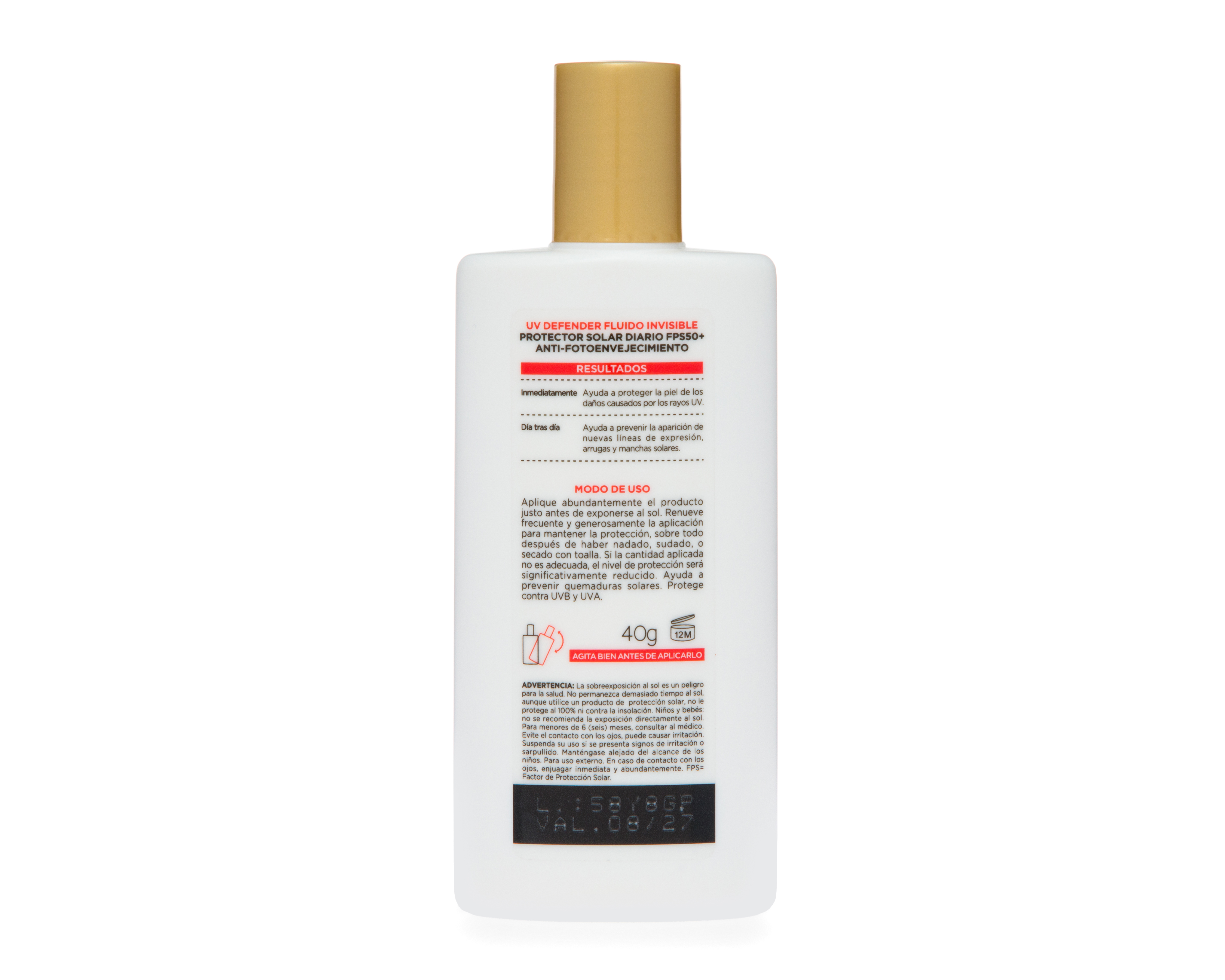 Foto 3 pulgar | Foto 2 | Protector Solar Fluido Invisible L'Oréal UV Defender 40 g