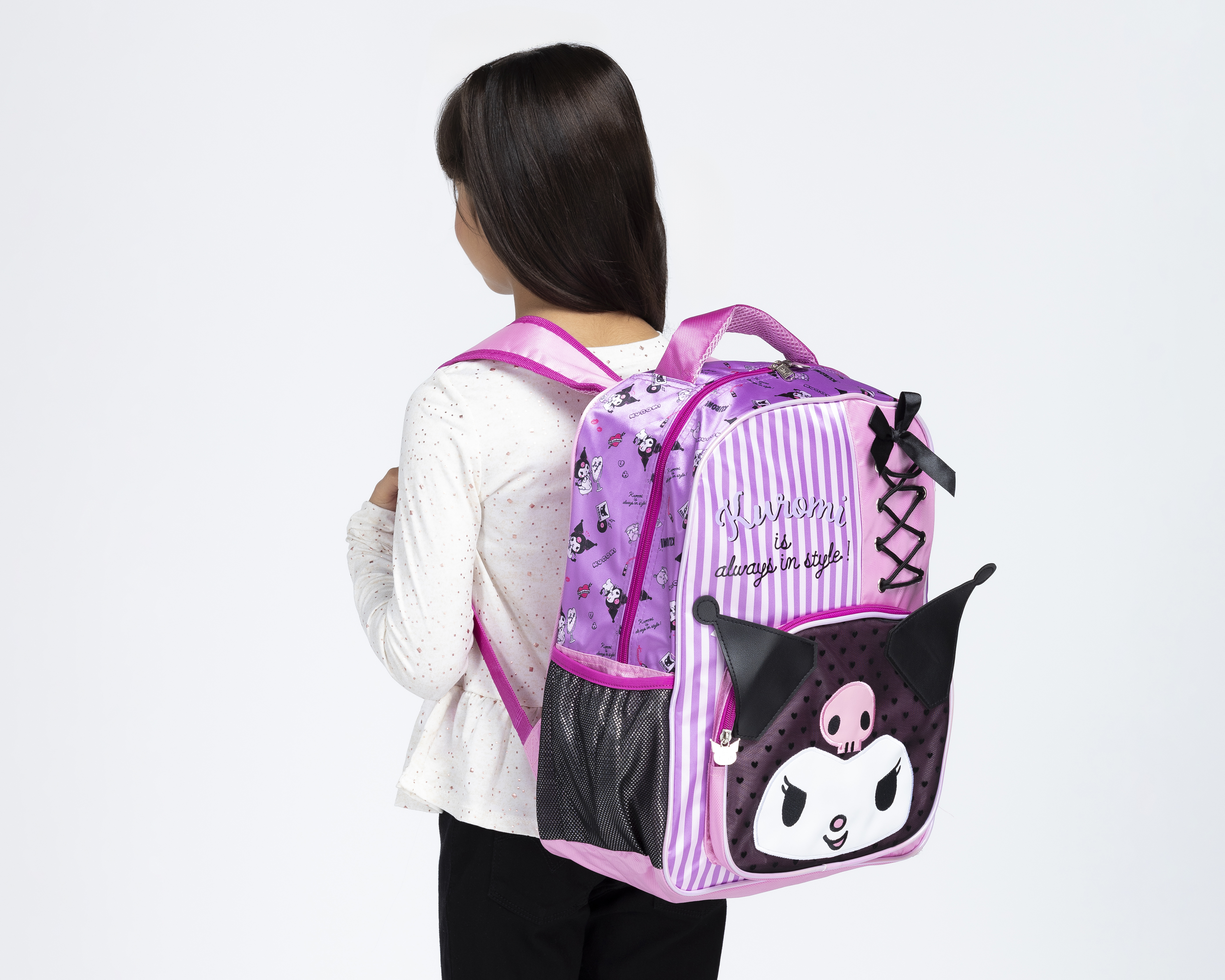 Foto 7 pulgar | Foto 6 | Mochila Escolar Kuromi Lila