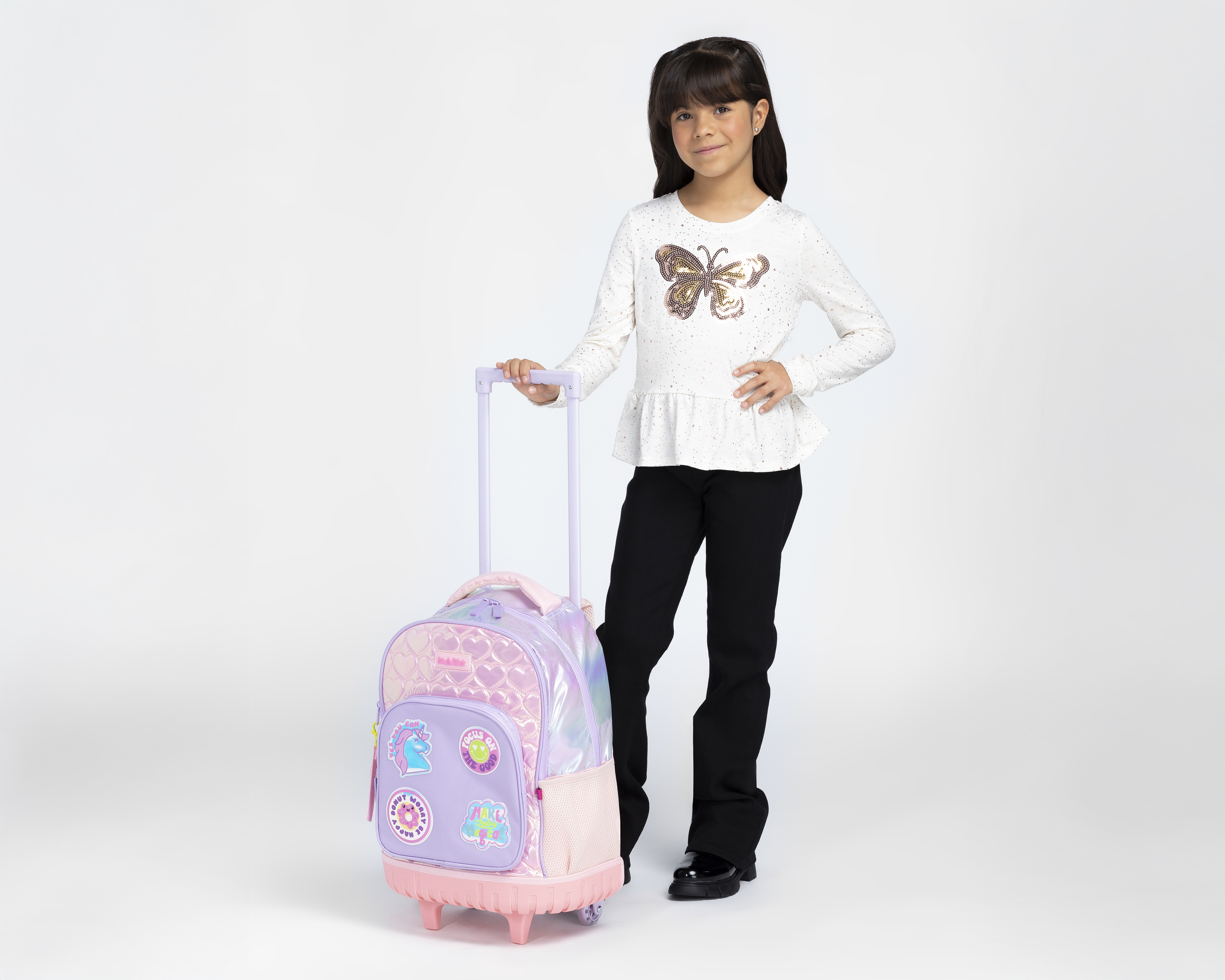 Foto 8 pulgar | Foto 7 | Mochila con Ruedas Girls Attitude Rosa y Lila