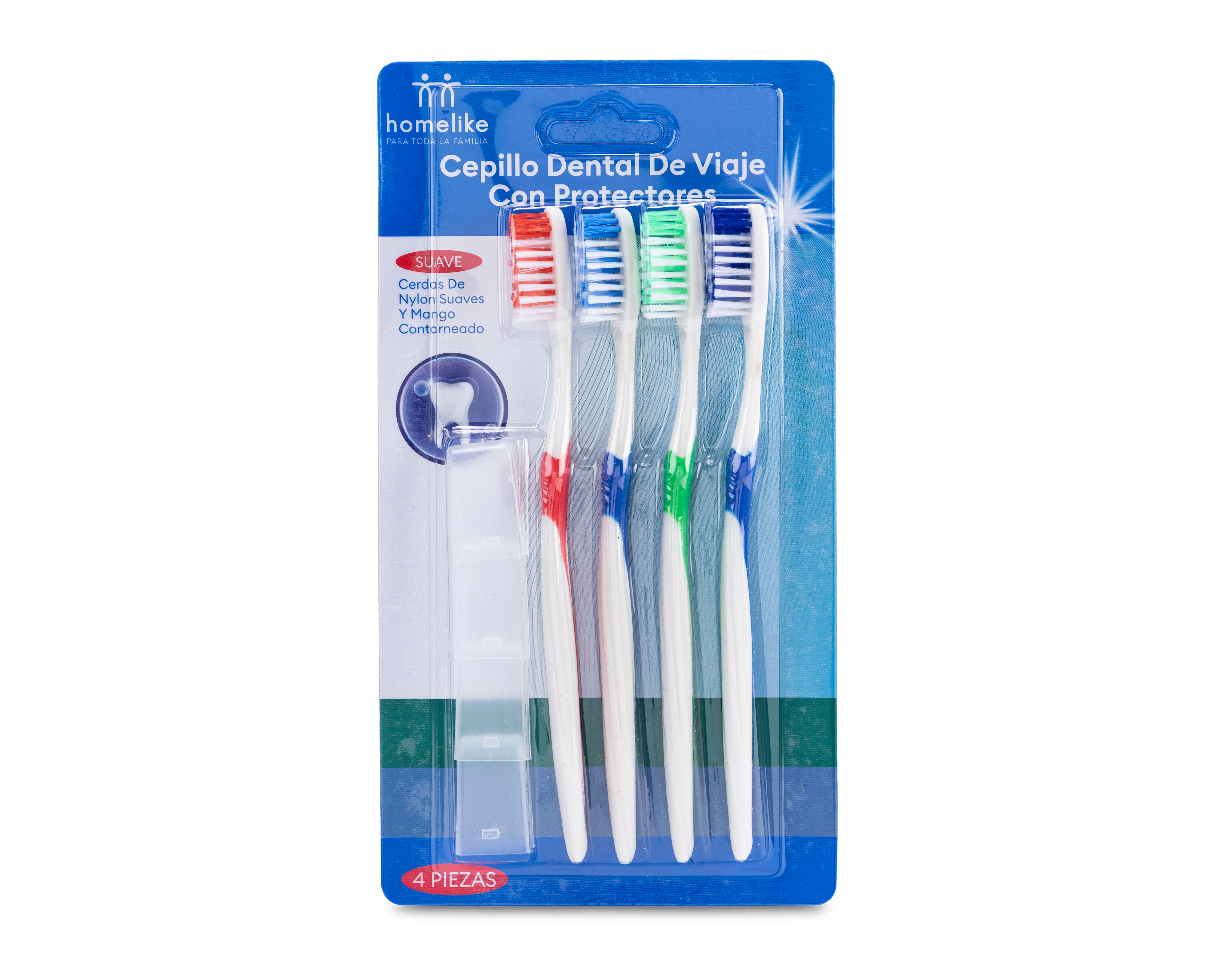 Cepillo de Dientes Suave con Protector Homelike 4 Piezas