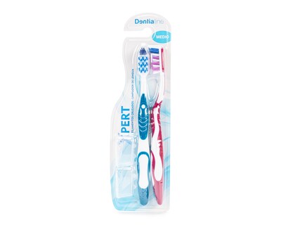 Foto 1 | Foto 1 | Cepillo de Dientes Medio con Tapaderas Dentialine XPert 2 Piezas