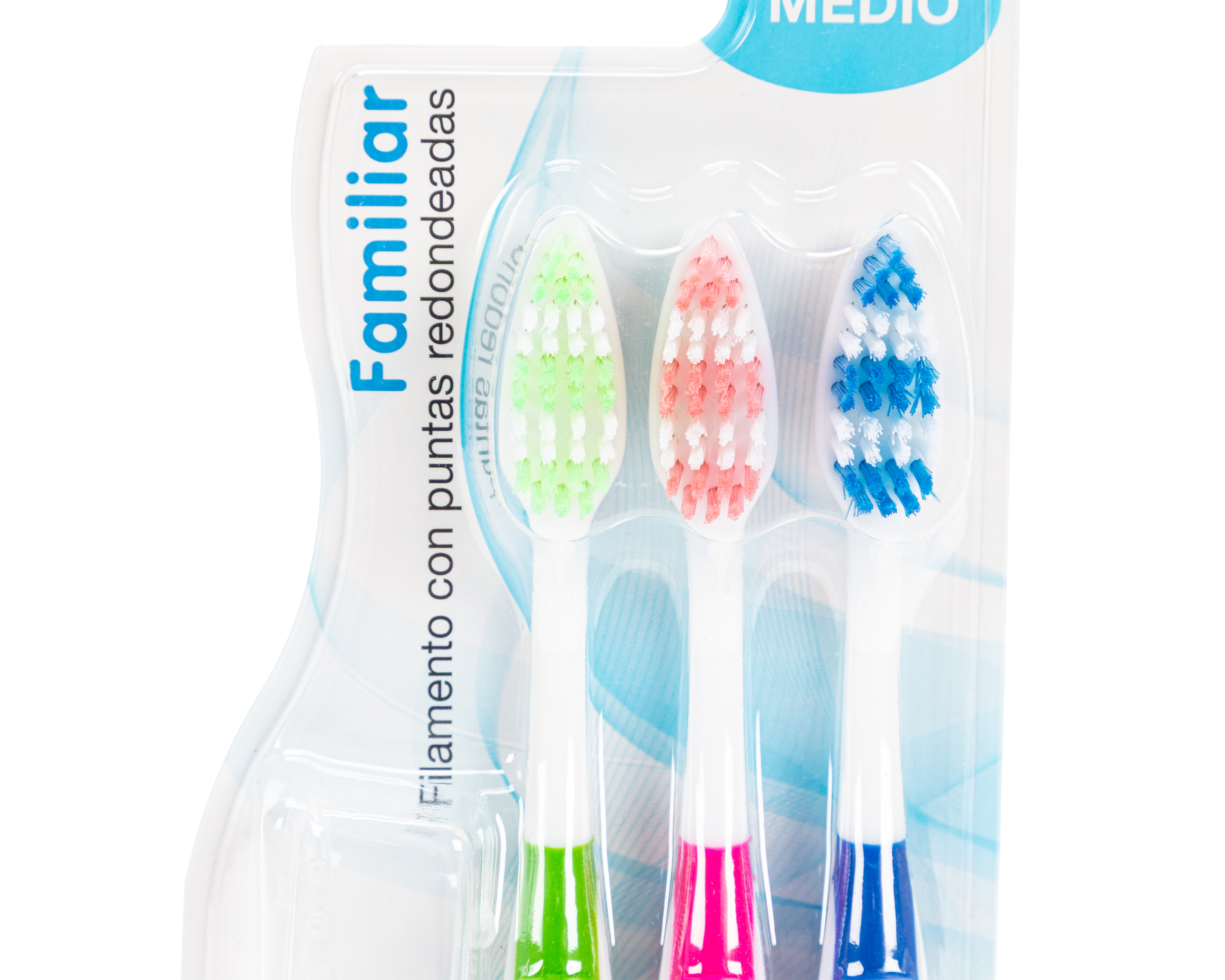 Foto 3 | Foto 3 | Cepillo de Dientes Medio con Tapaderas Dentialine Familiar 3 Piezas