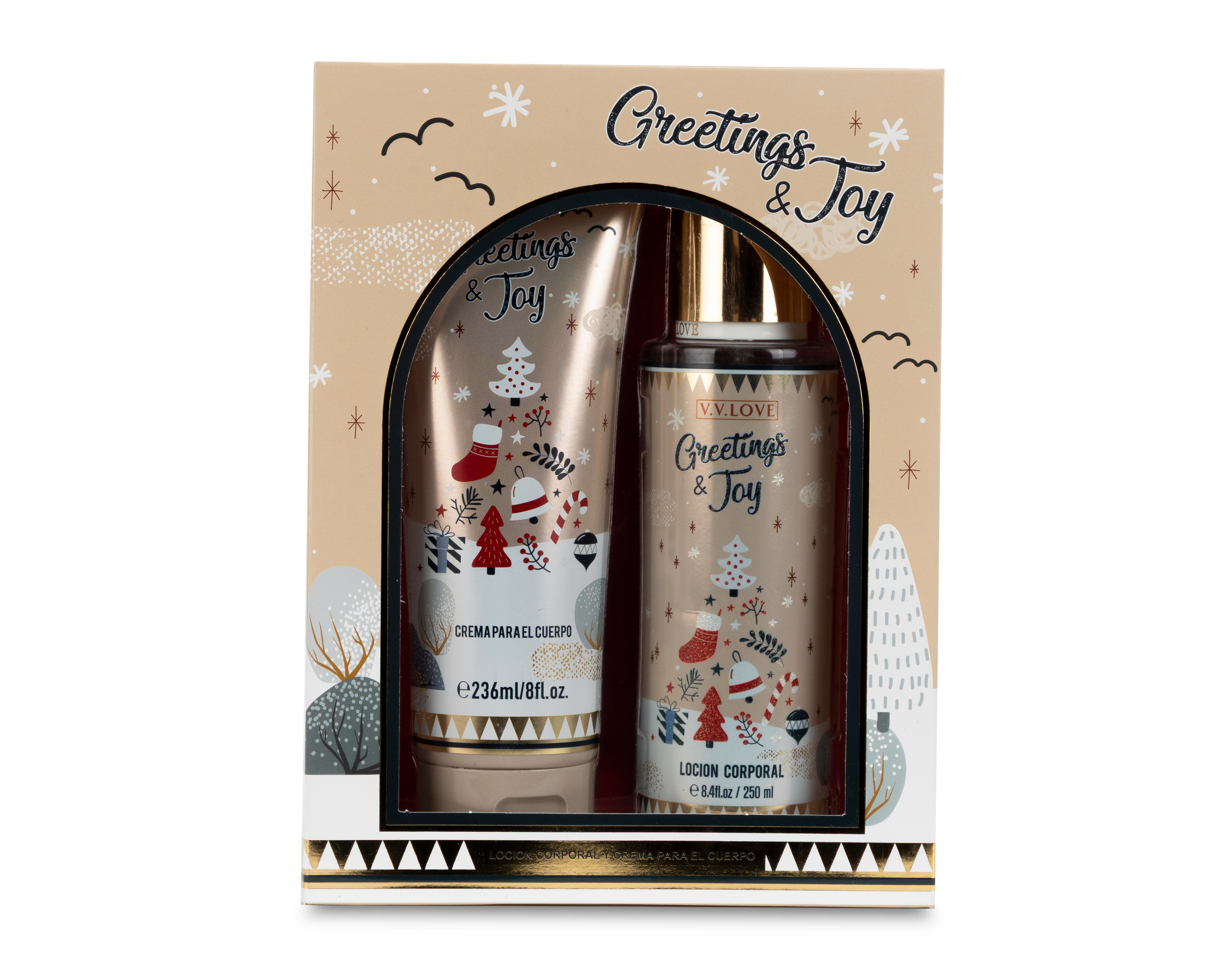 Body y Crema Corporal V.V. Love Greetings & Joy 2 Piezas