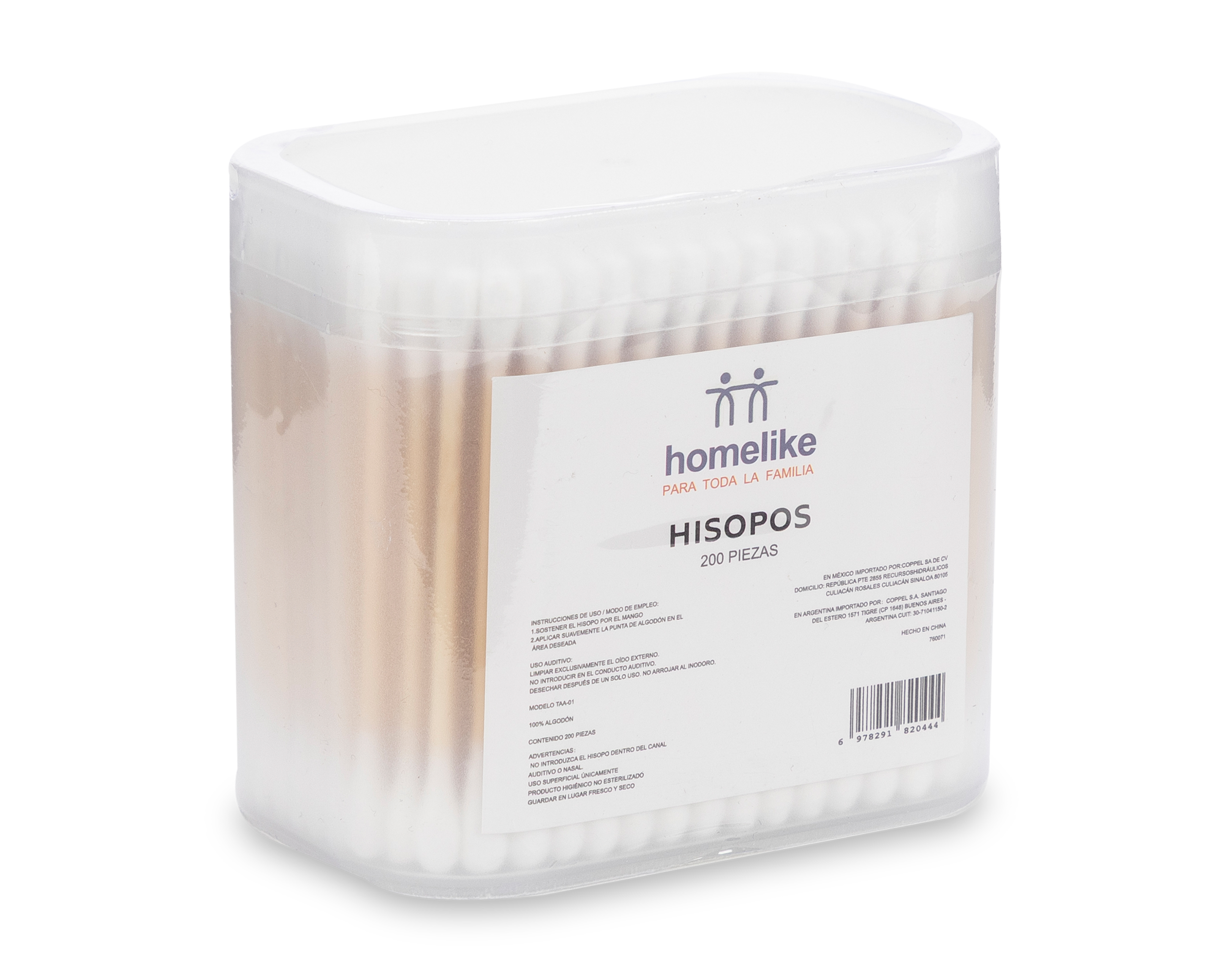 Foto 4 | Foto 4 | Hisopos de Algodón Homelike 200 Piezas