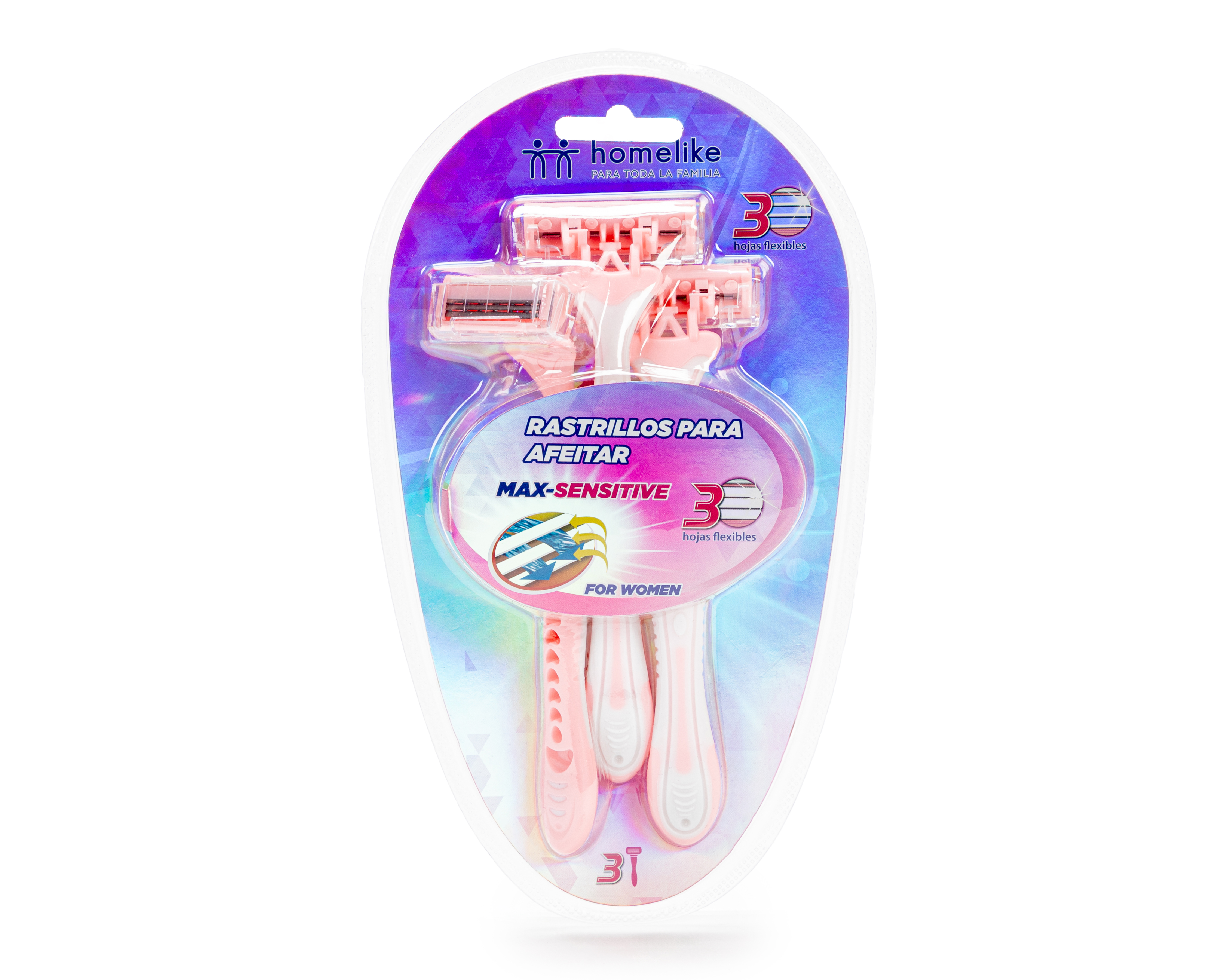 Rastrillo Homelike Max-Sensitive 3 Piezas