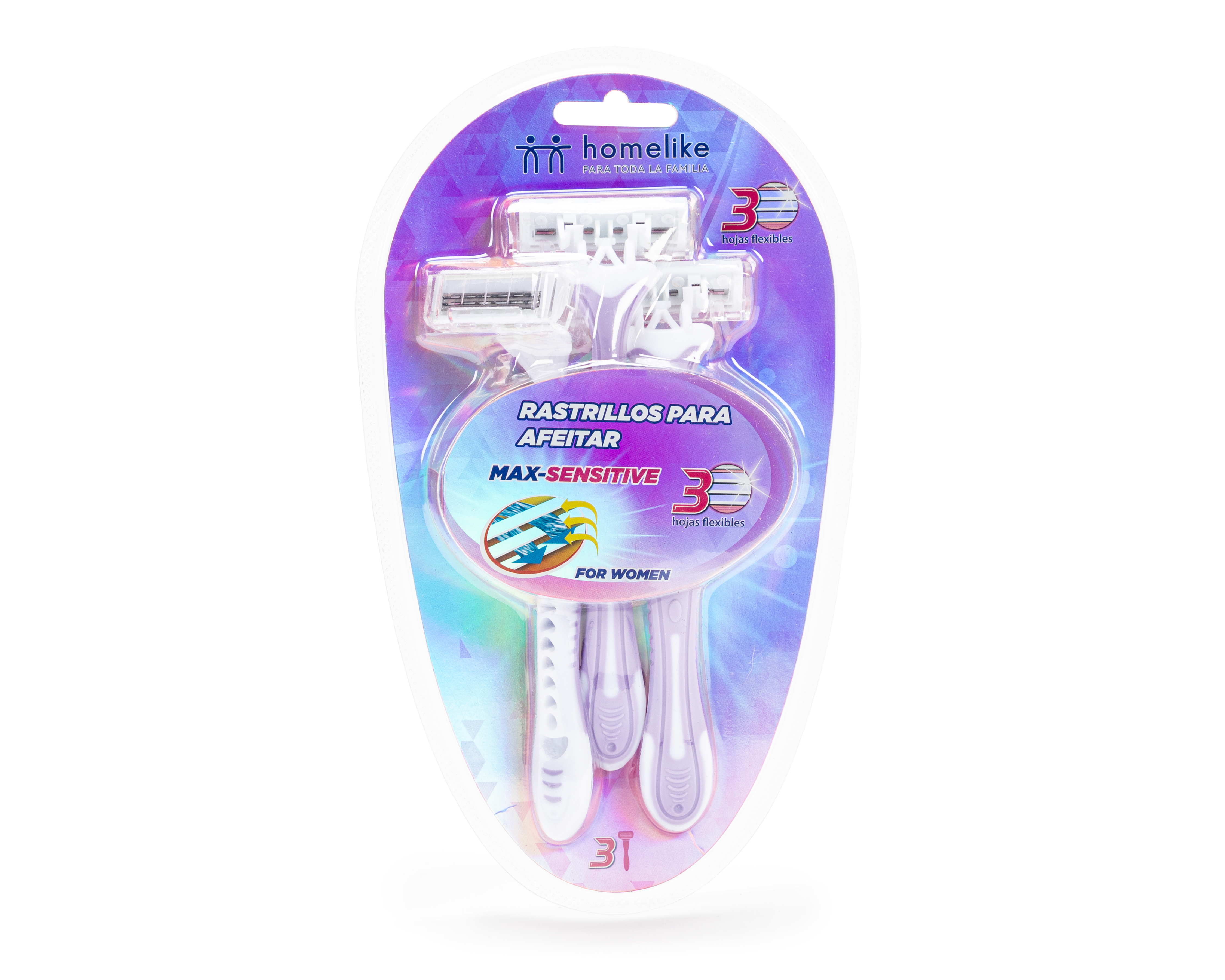 Rastrillo Homelike Max-Sensitive 3 Piezas