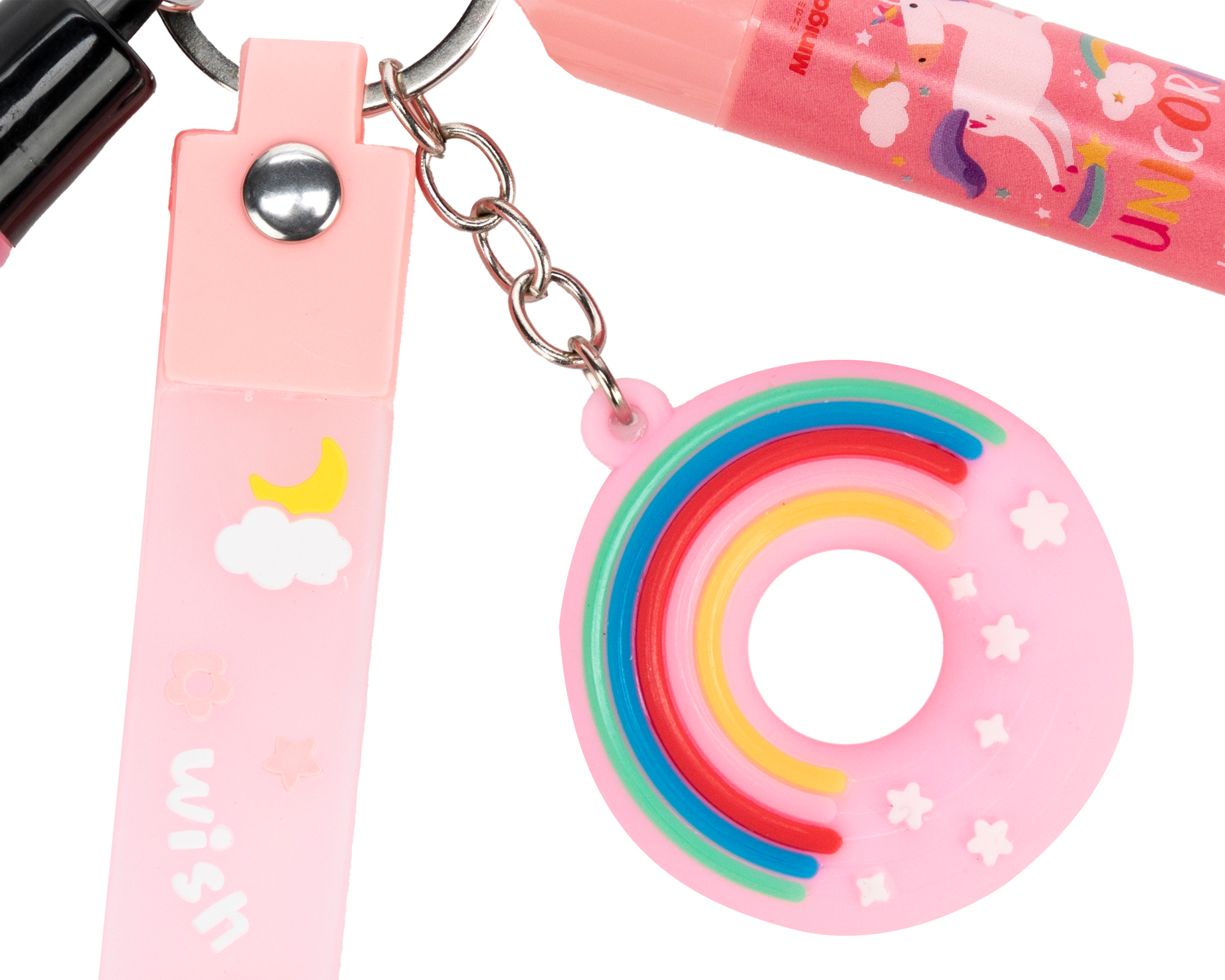 Foto 4 pulgar | Foto 3 | Bálsamo y Brillo Labial con Llavero de Arcoíris Minigami para Niña