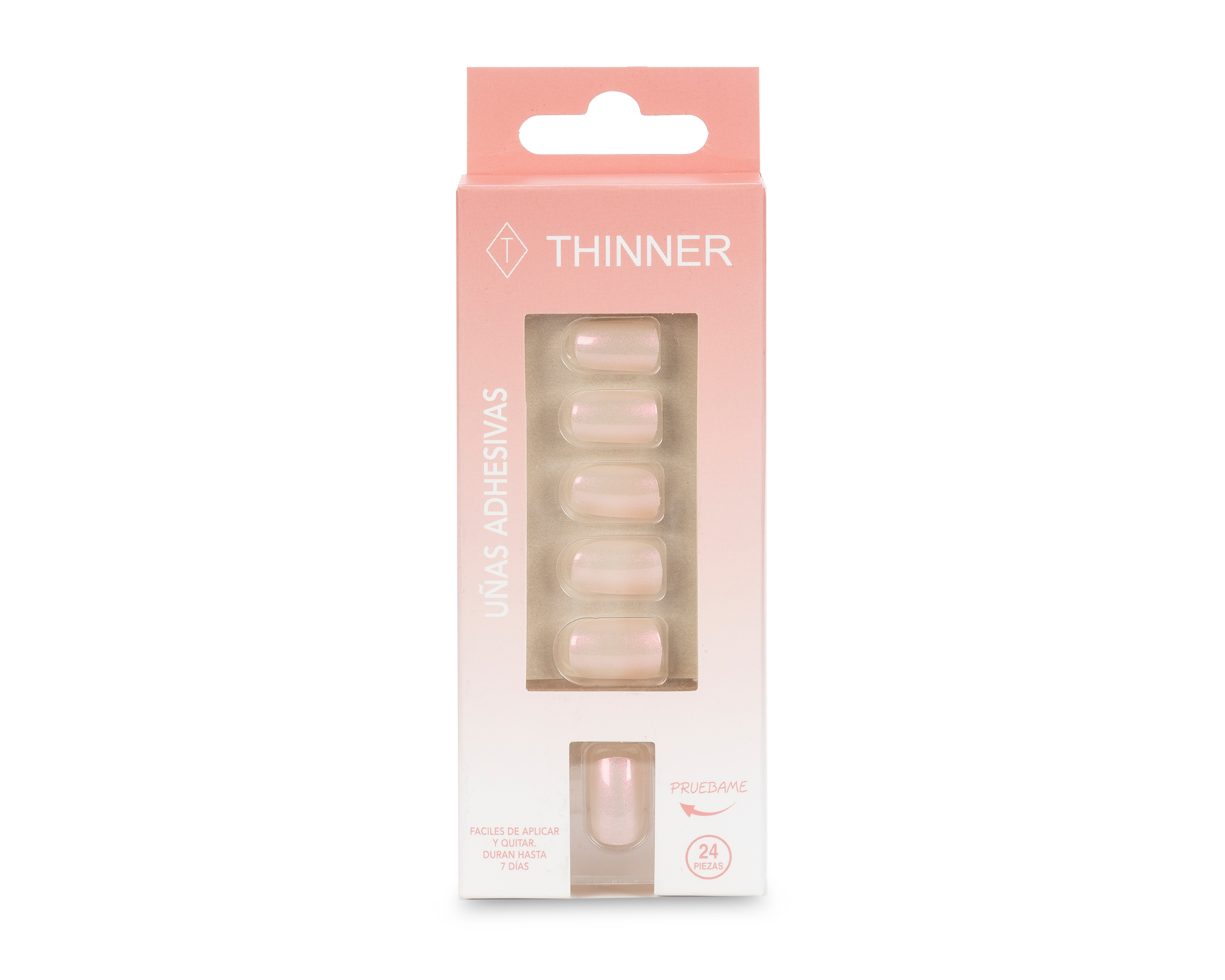 Uñas Postizas Thinner Adhesivas 24 Piezas