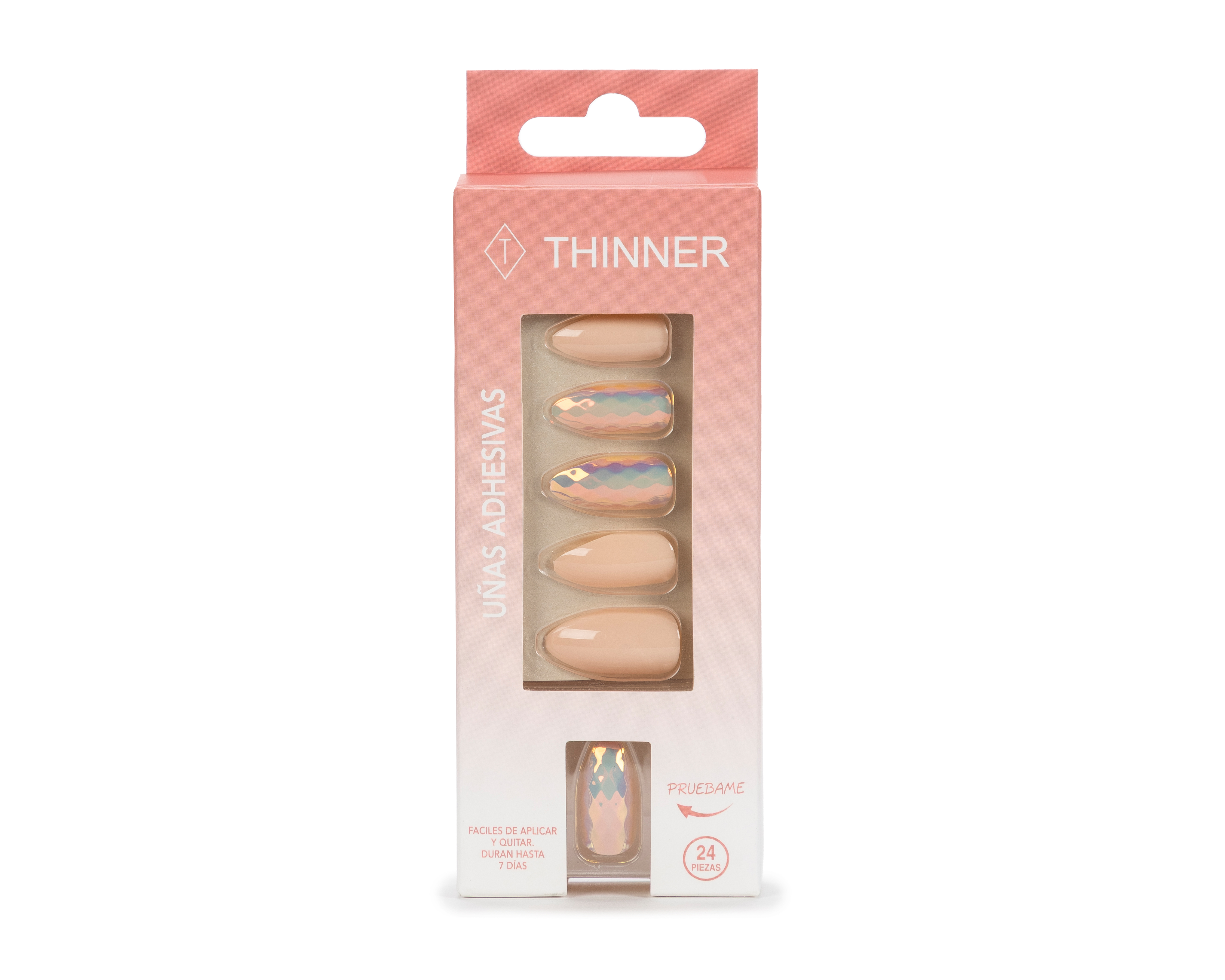 Foto 1 | Foto 1 | Uñas Postizas Thinner Adhesivas 24 Piezas