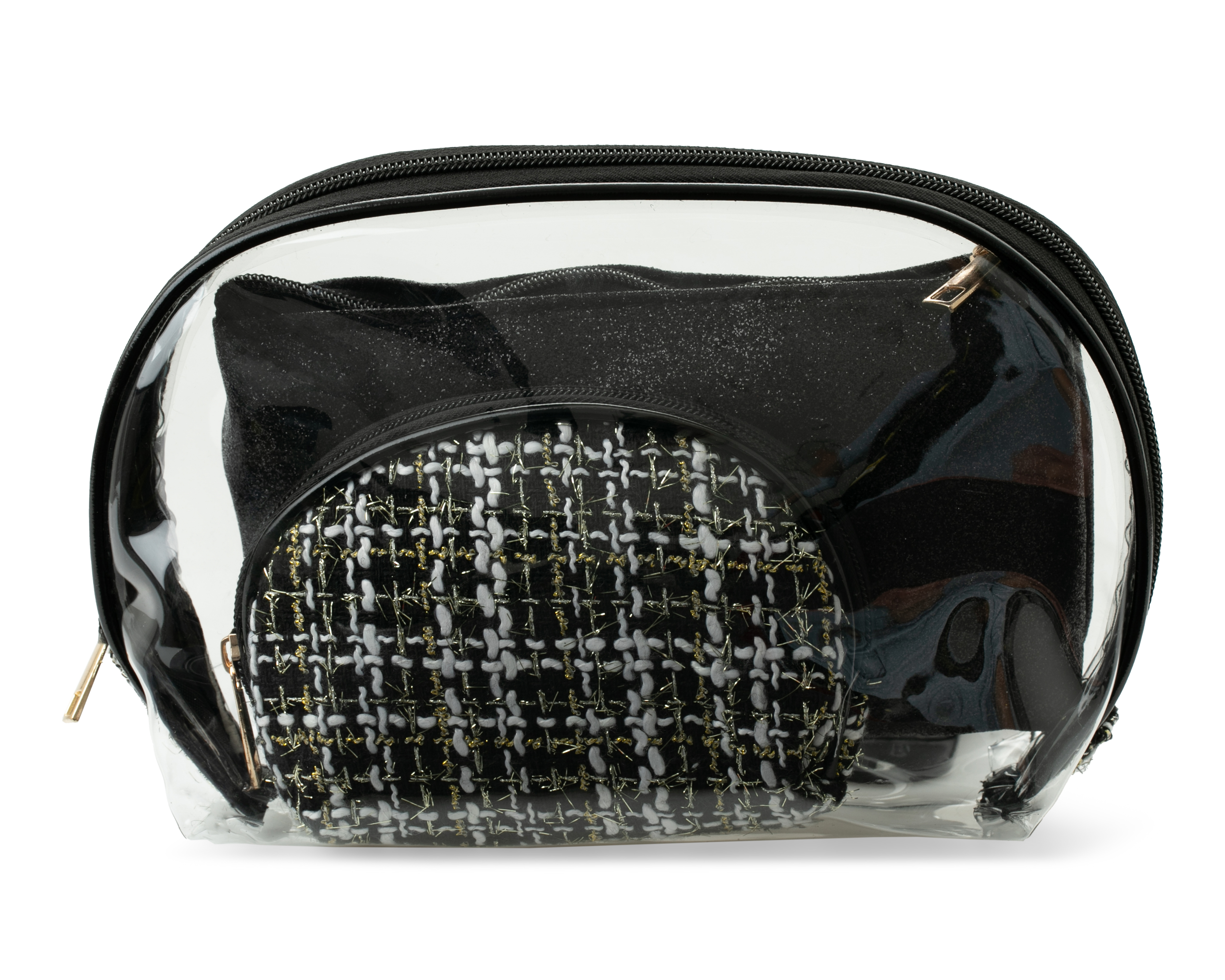 Set de Cosmetiqueras Negras Thinner 3 Piezas