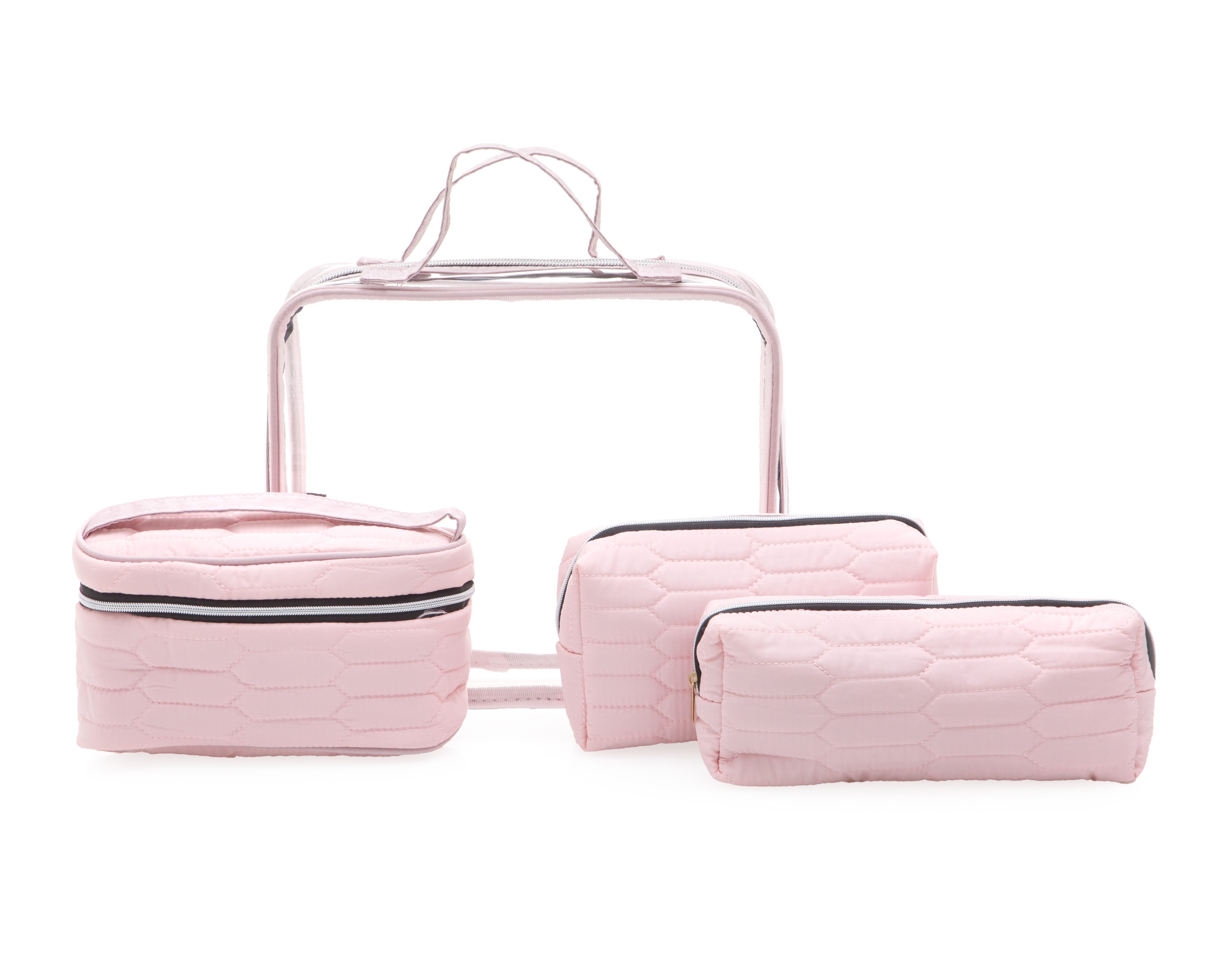 Foto 3 pulgar | Foto 2 | Set de Cosmetiqueras Rosas Thinner 4 Piezas