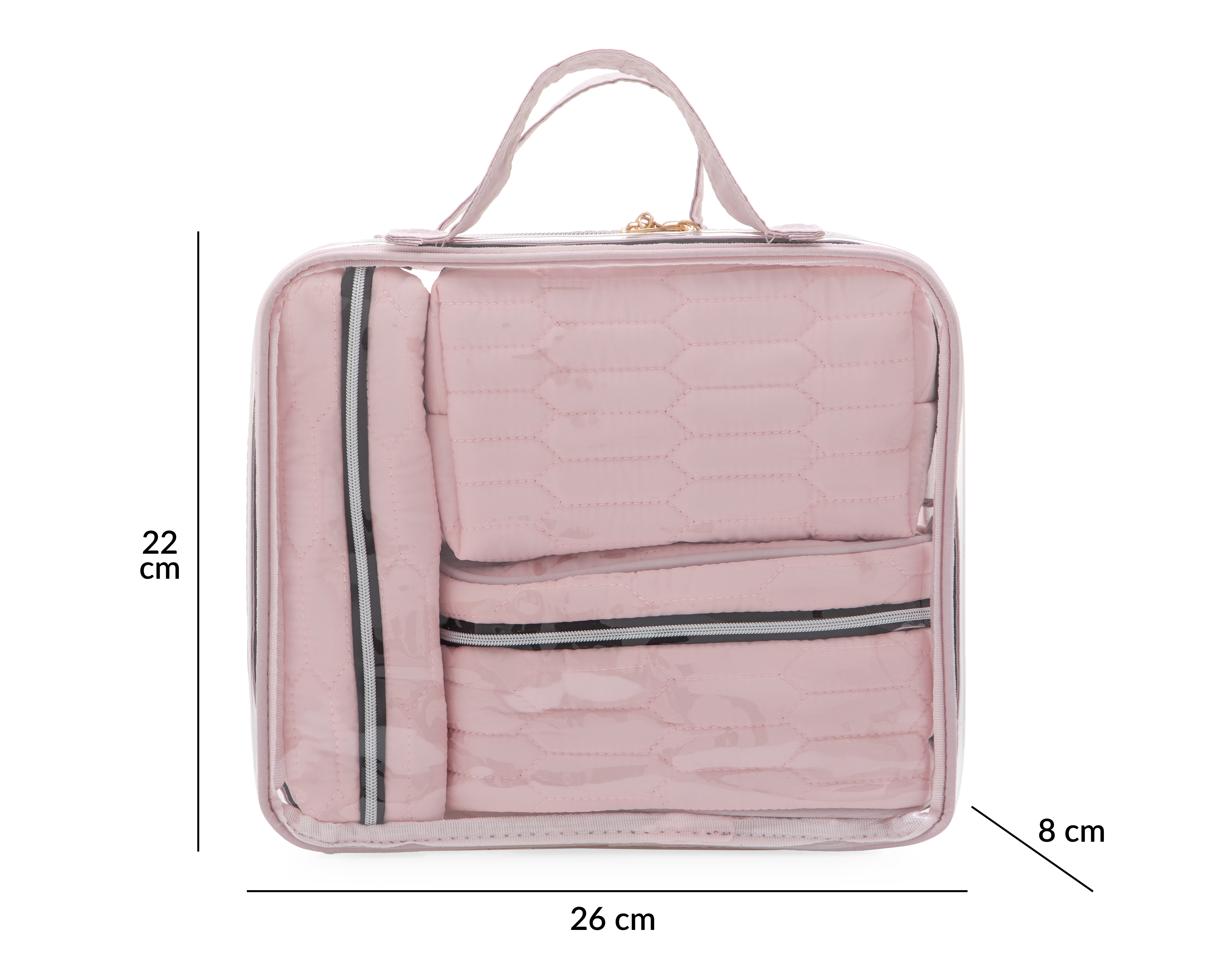 Foto 6 | Foto 6 | Set de Cosmetiqueras Rosas Thinner 4 Piezas