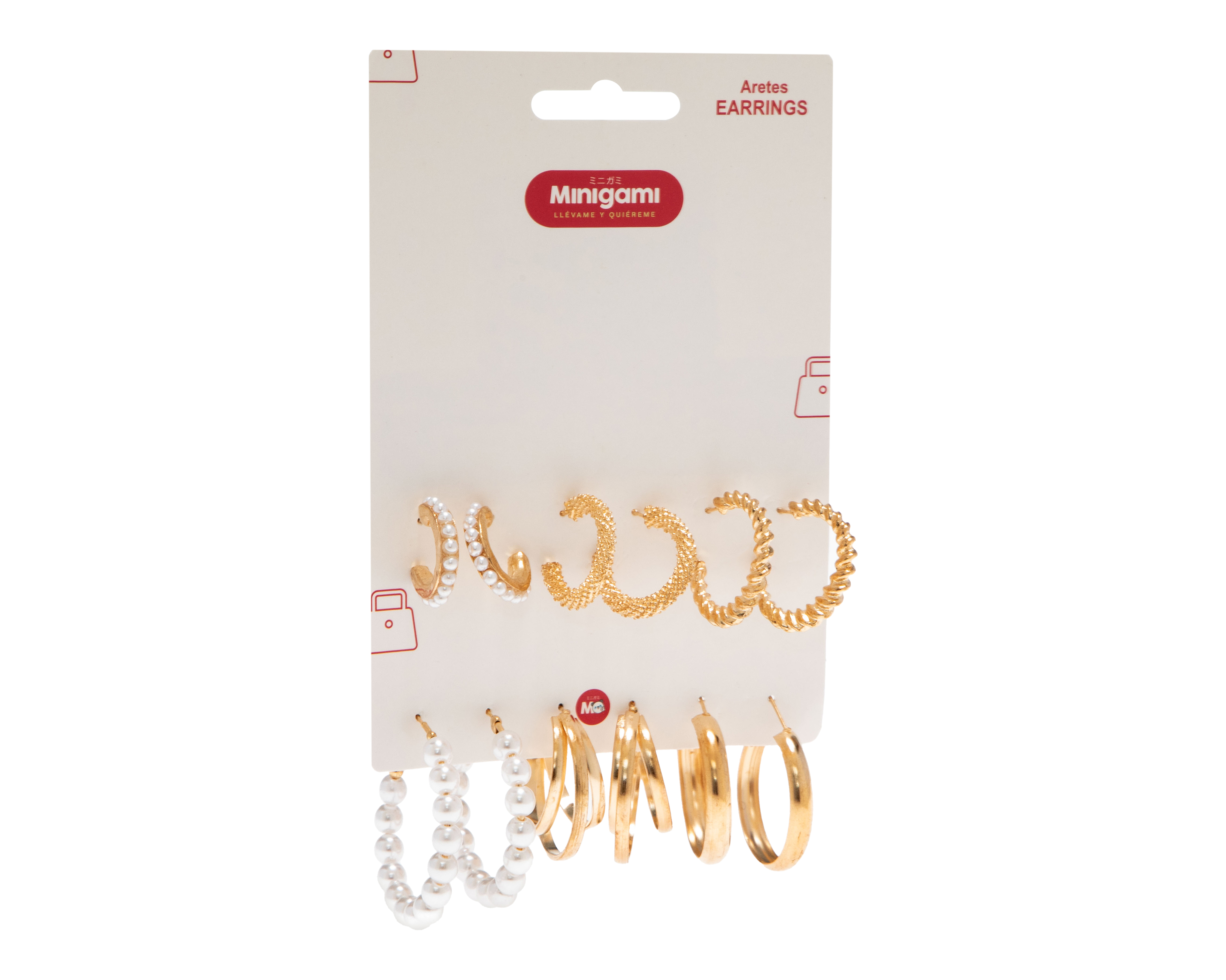 Foto 2 pulgar | Foto 1 | Arracadas de Plástico Minigami 6 Pares