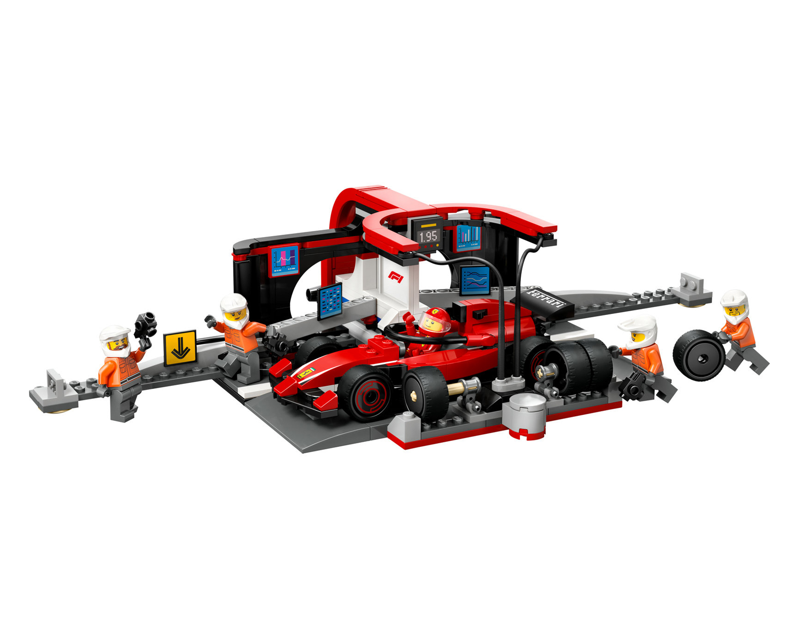 Foto 4 pulgar | Foto 3 | LEGO Parada en Boxes de F1 y Equipo de Mecánicos con Coche Ferrari