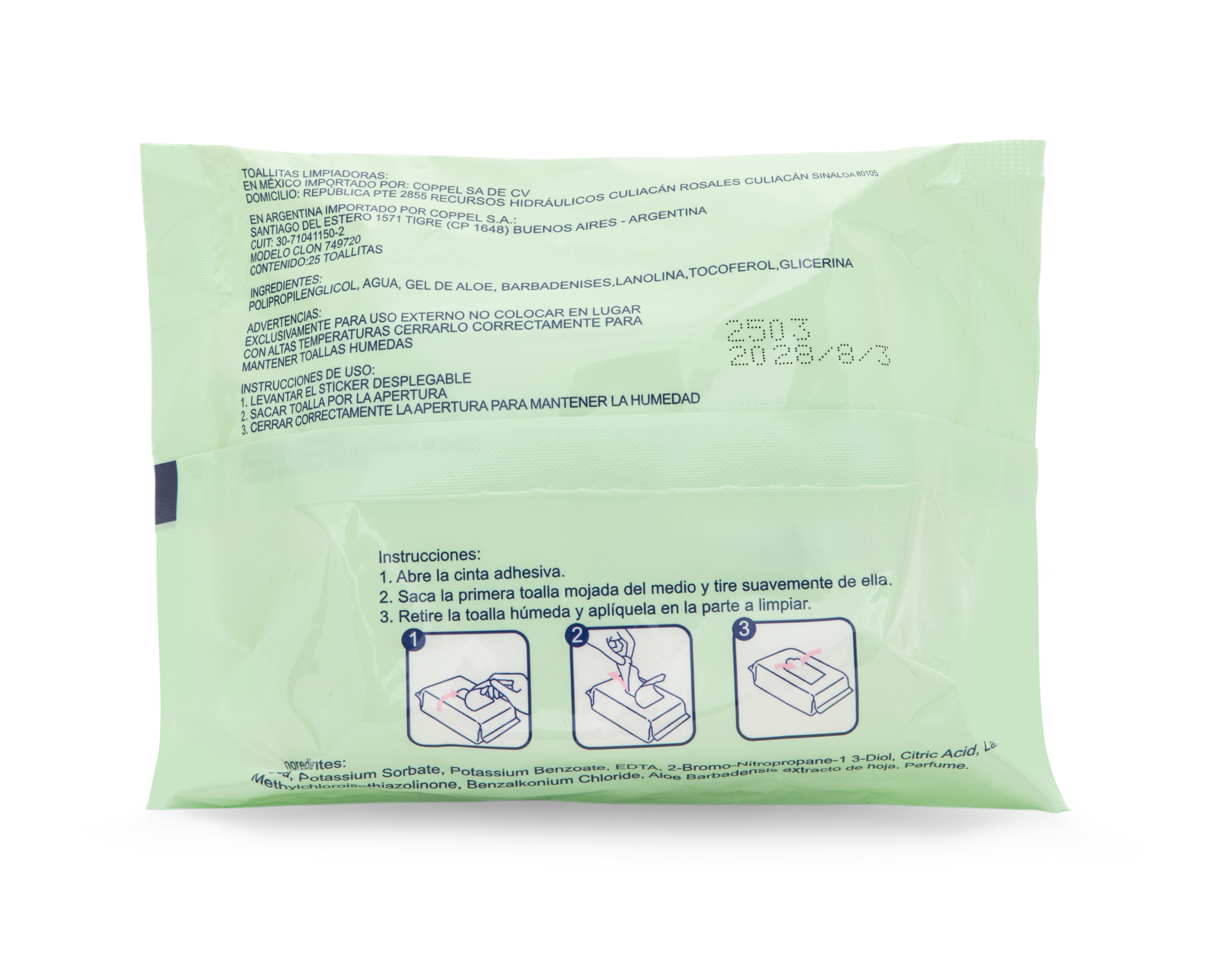Foto 4 pulgar | Foto 3 | Toallitas Desmaquillantes con Aloe Vera Homelike 25 Piezas