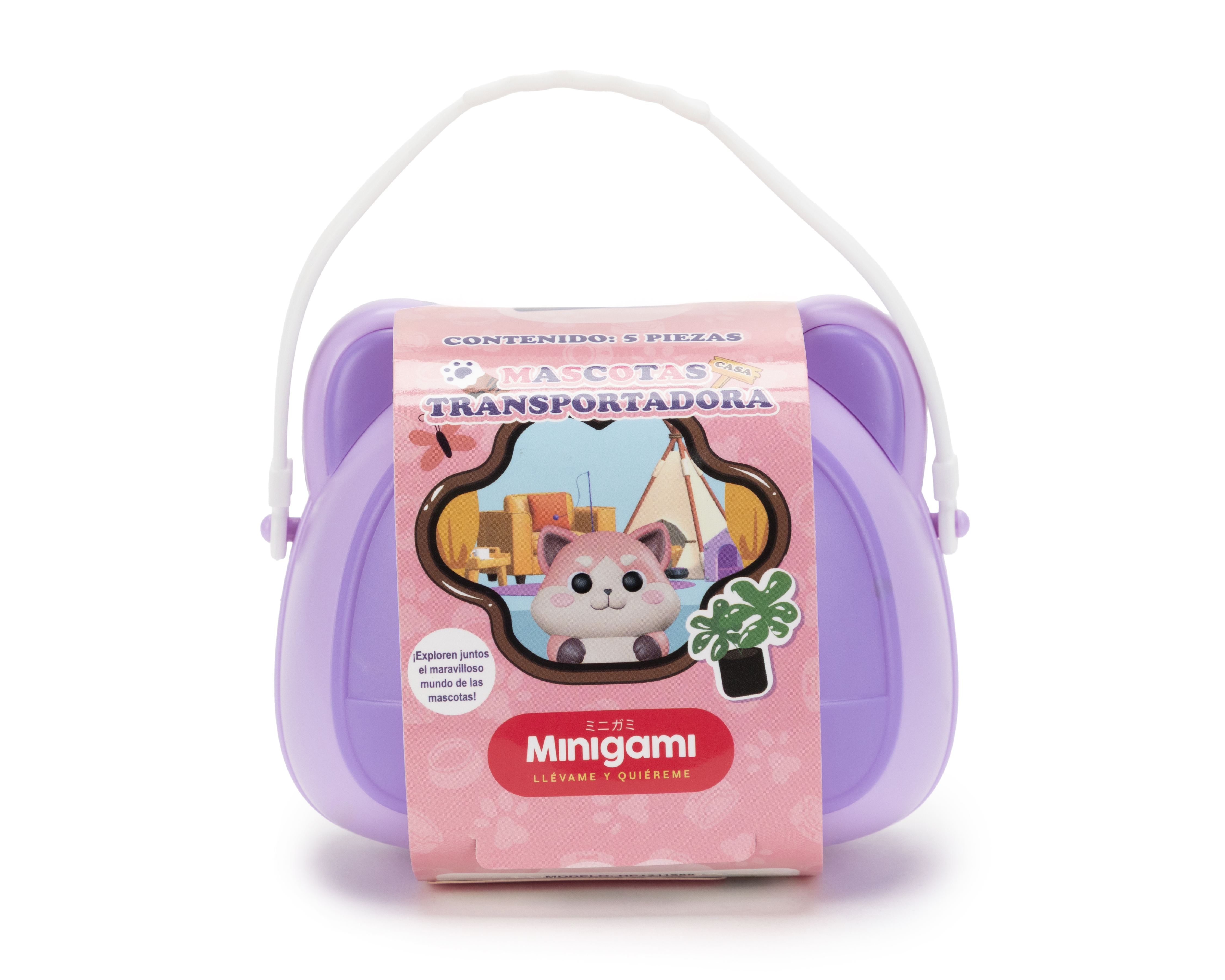 Foto 5 pulgar | Foto 4 | Transportadora con Mascota de Juguete Minigami 5 Piezas