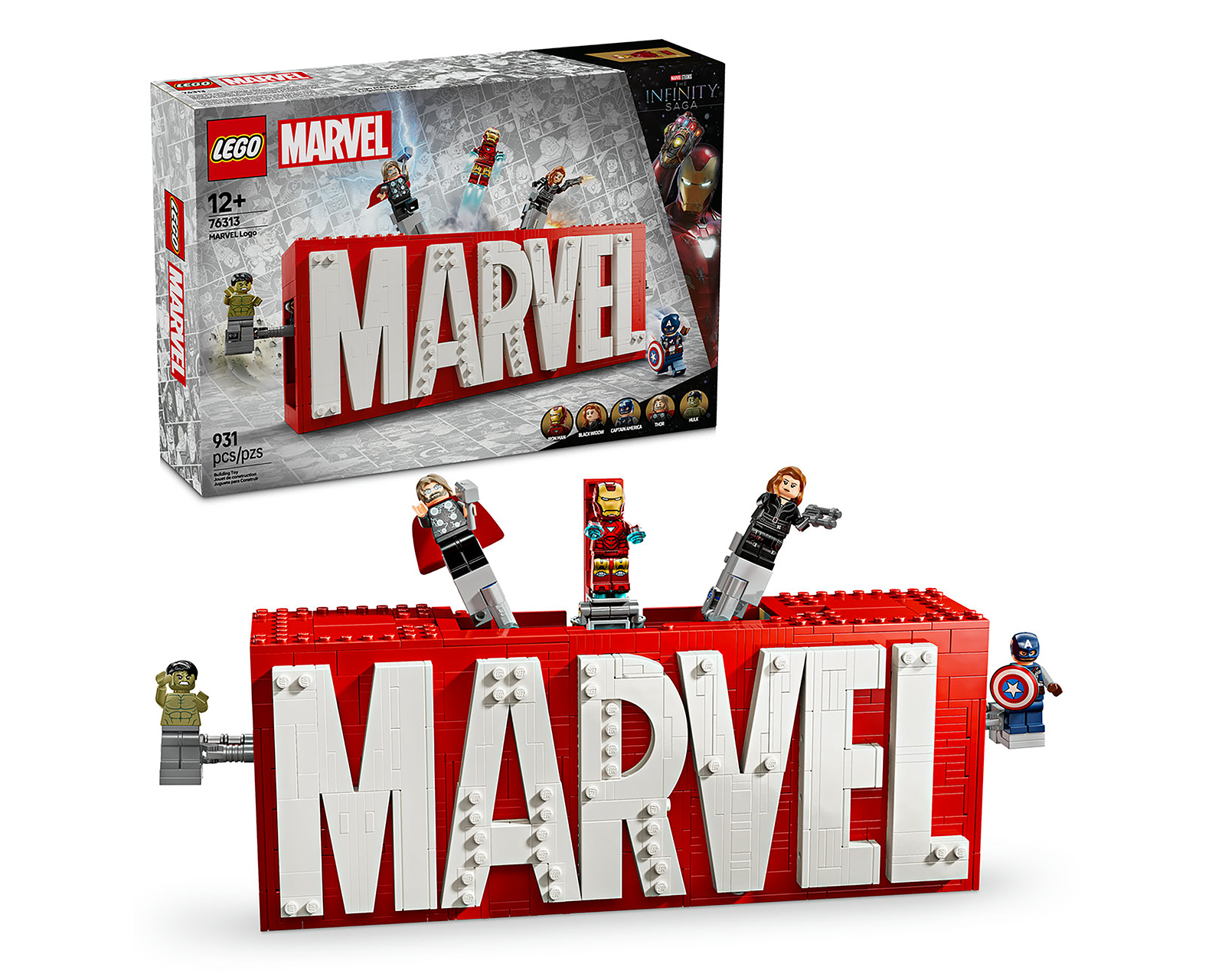Foto 1 | Foto 1 | LEGO Marvel: Logotipo Marvel y Minifiguras