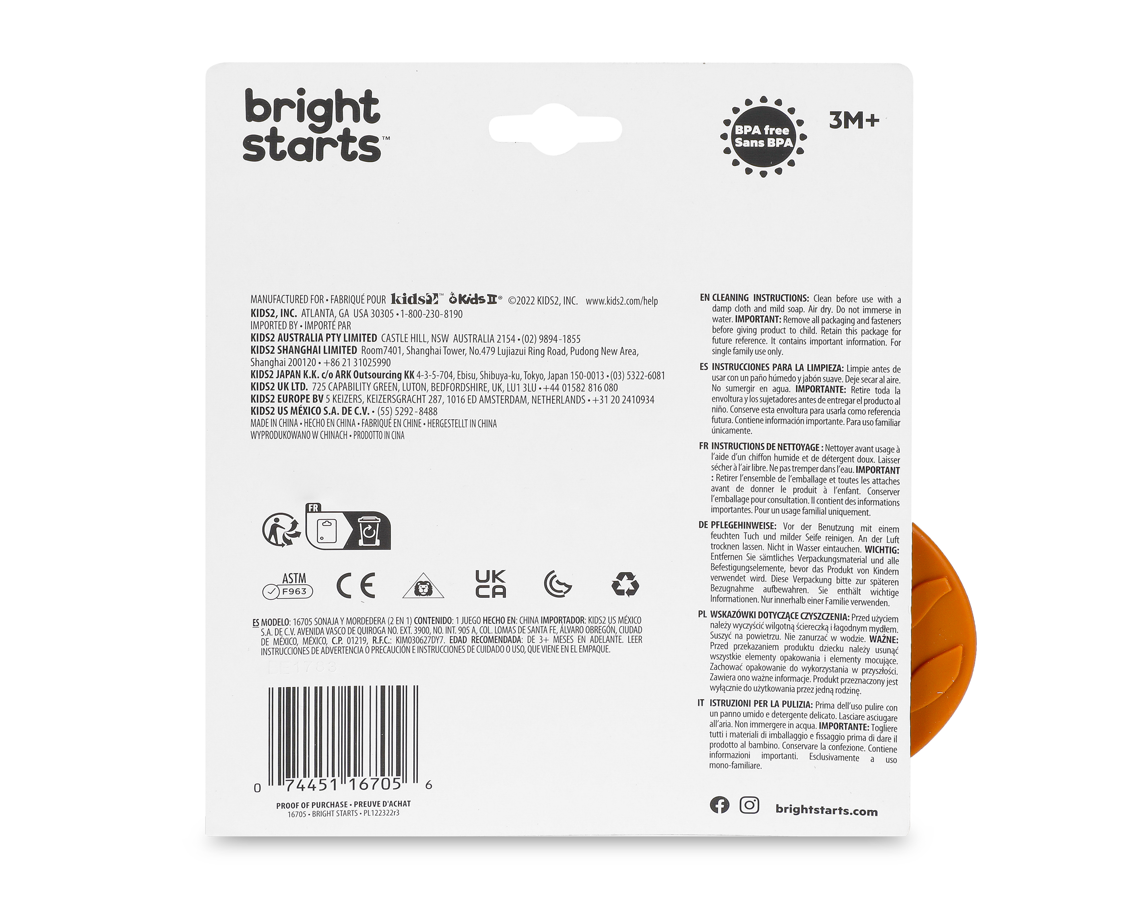 Foto 3 pulgar | Foto 2 | Sonaja y Mordedera para Bebé Bright Starts