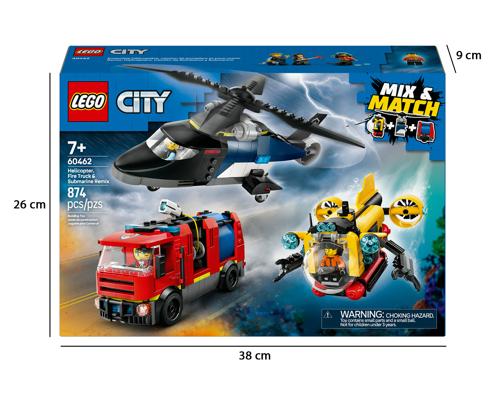 Foto 11 pulgar | Foto 10 | LEGO City: Remix Helicóptero Camión de Bomberos y Submarino