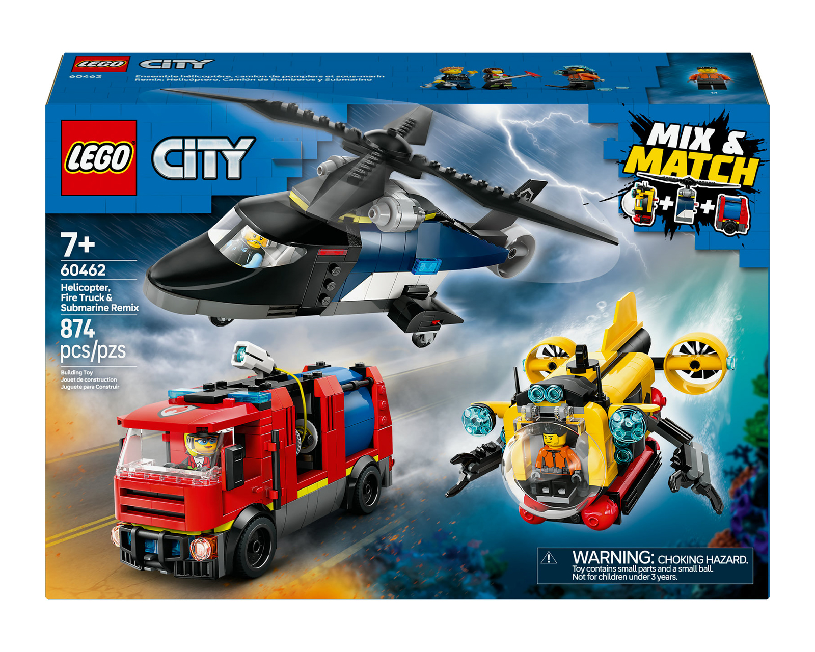 Foto 3 pulgar | Foto 2 | LEGO City: Remix Helicóptero Camión de Bomberos y Submarino