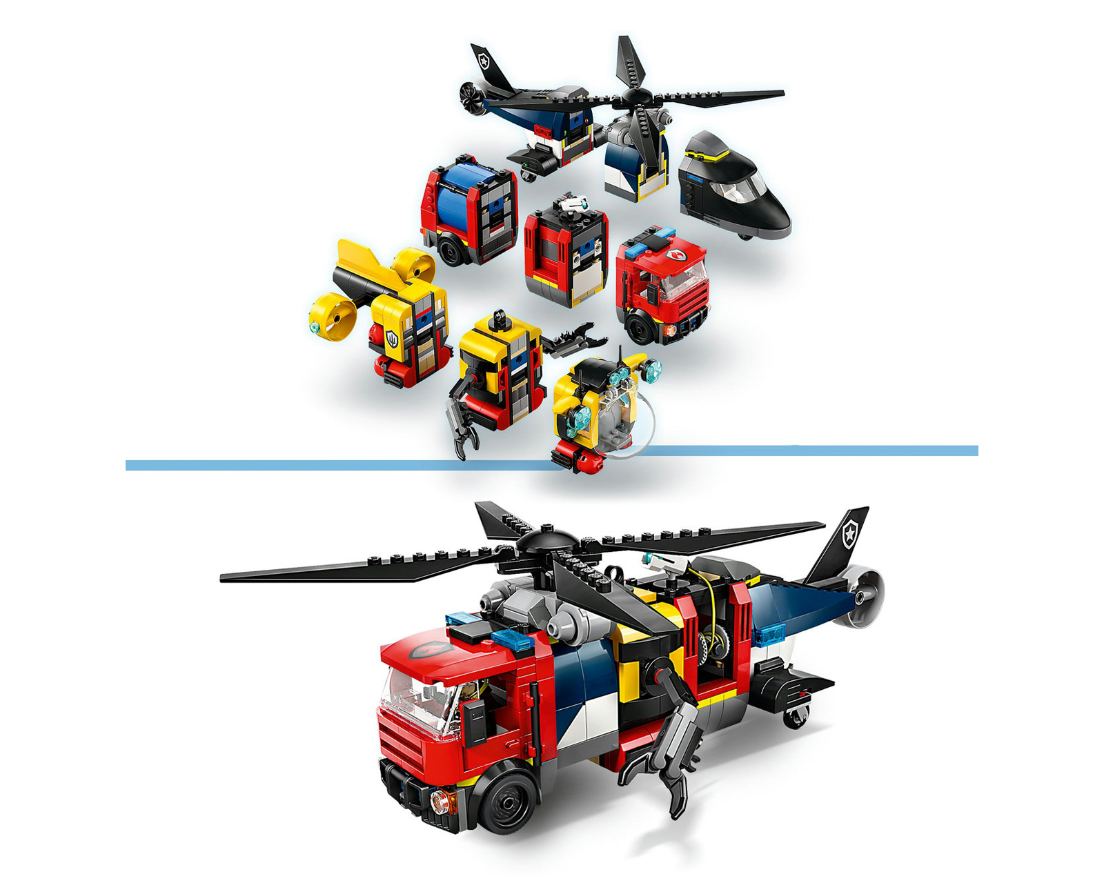 Foto 8 pulgar | Foto 7 | LEGO City: Remix Helicóptero Camión de Bomberos y Submarino